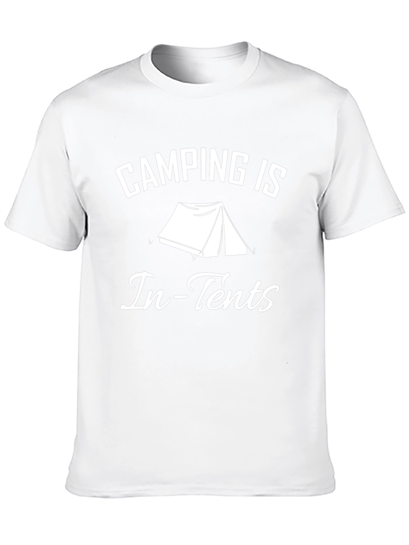 Camping Is In-Tents Graphic T-Shirt - Black Cotton Tee
