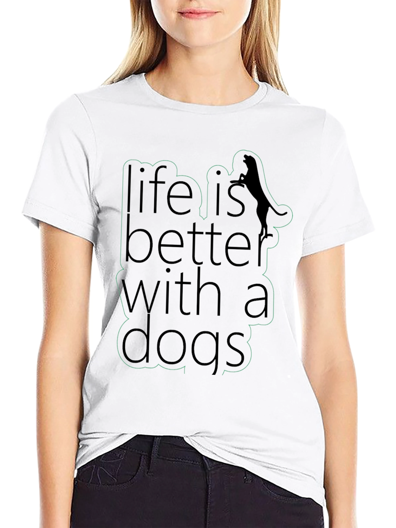 Life is Better With Dogs Black T-Shirt