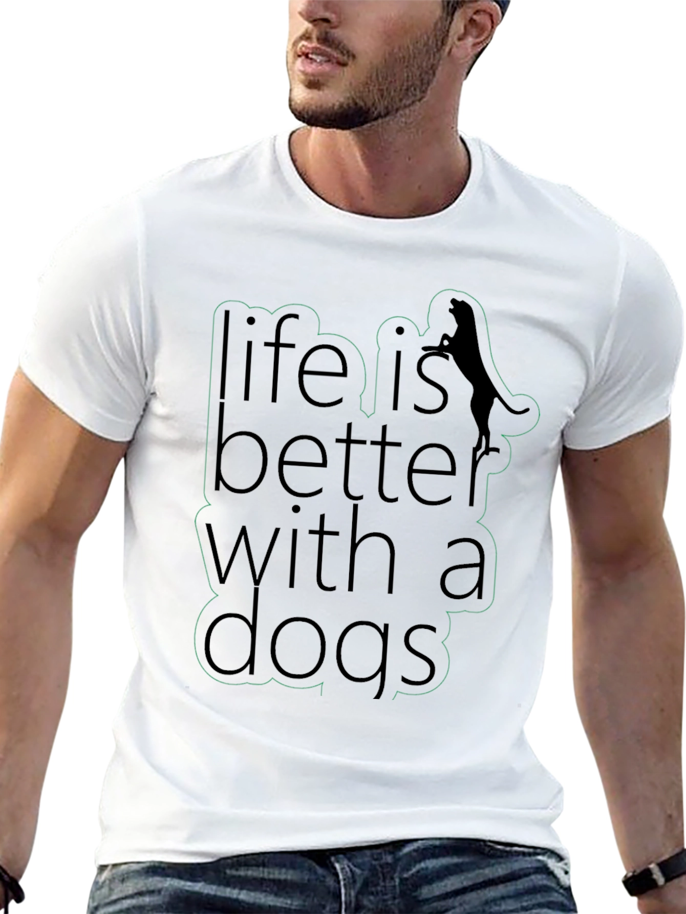 Life is Better With Dogs Black T-Shirt