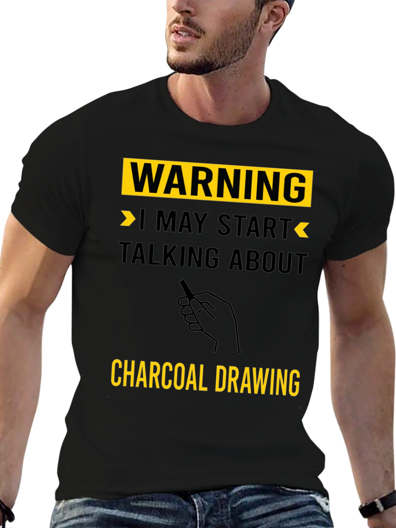 Warning: Charcoal Drawing T-Shirt - Artists Humor Tee