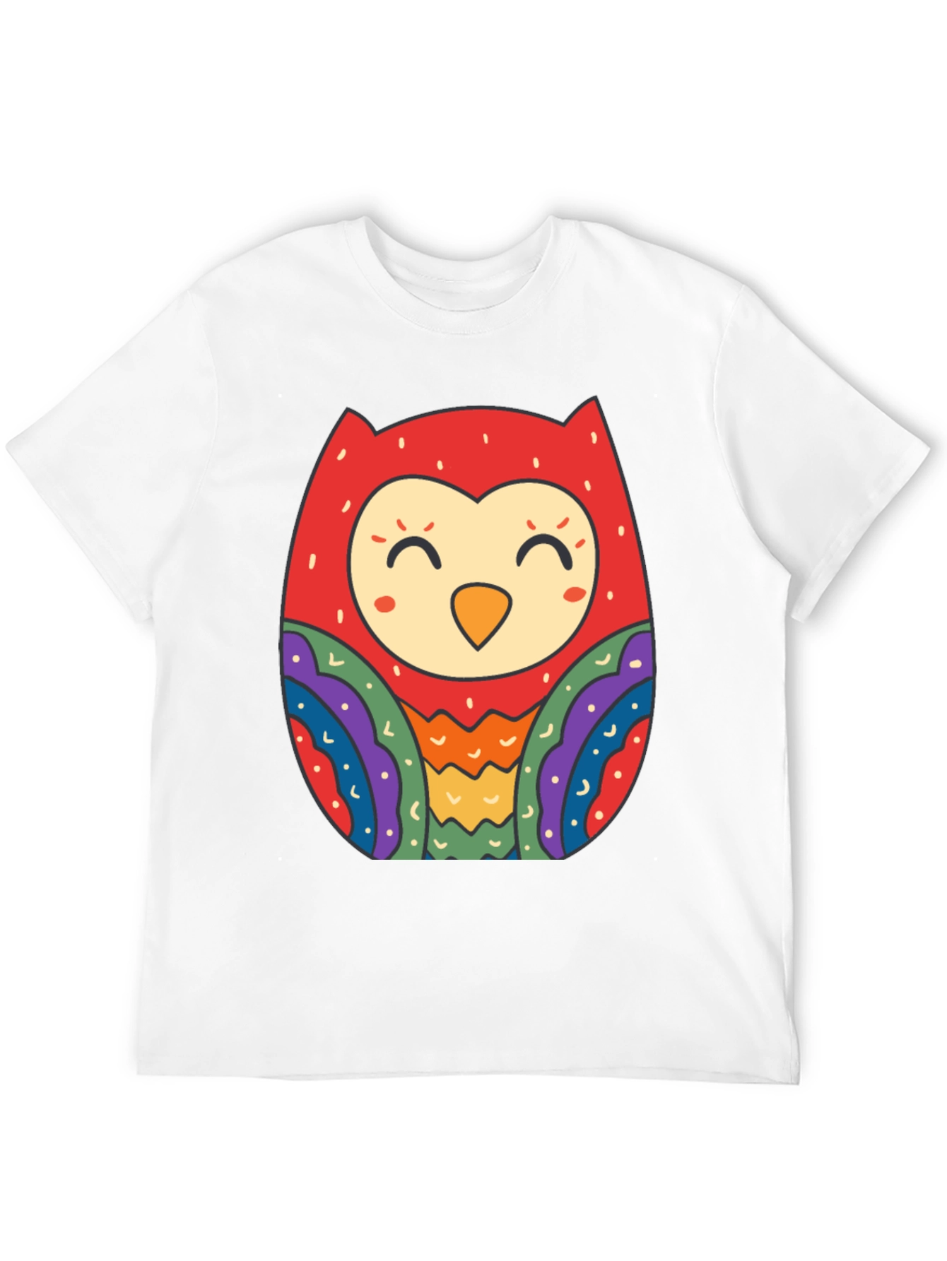 Fun Owl Graphic Tee - Black Cotton Comfort