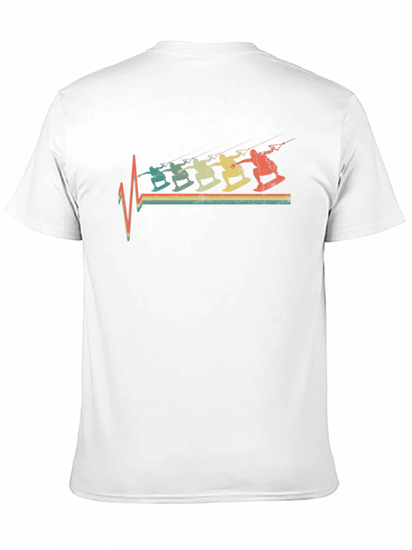 Retro Kitesurfing Heartbeat T-Shirt