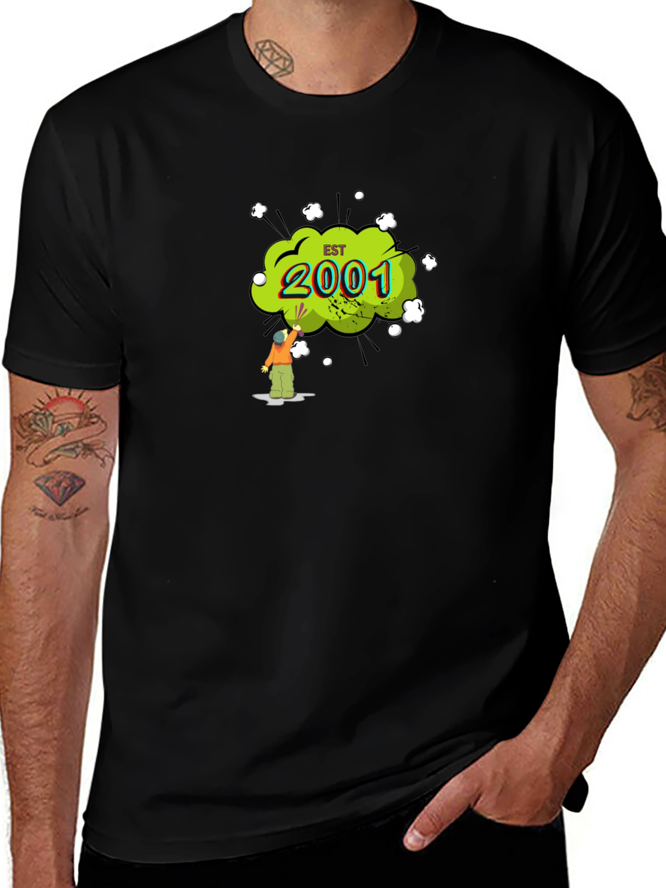 Est. 2001 Graphic Black T-Shirt