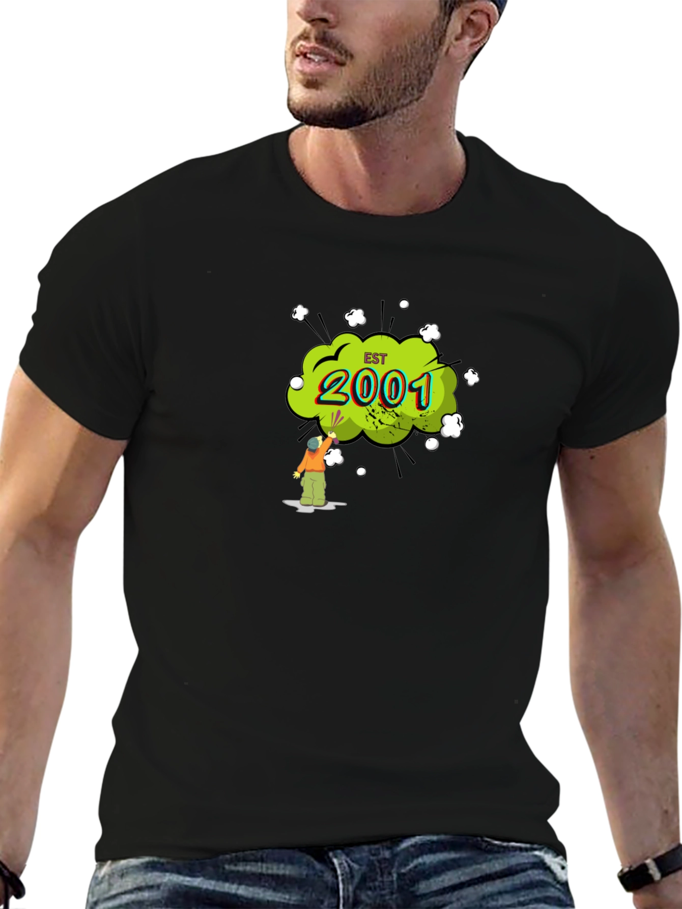 Est. 2001 Graphic Black T-Shirt