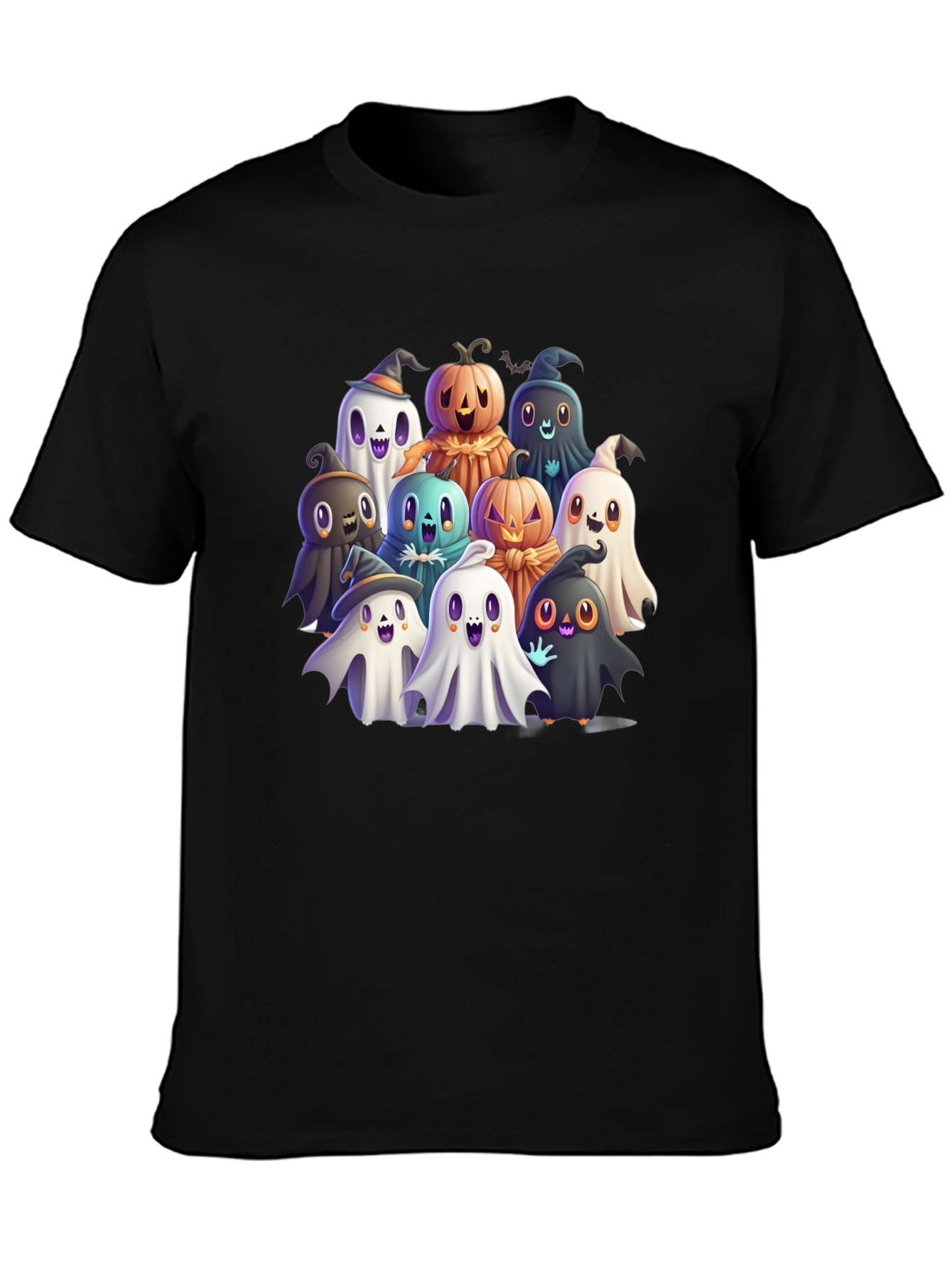 Spooky Ghost & Pumpkin Crew Graphic Tee