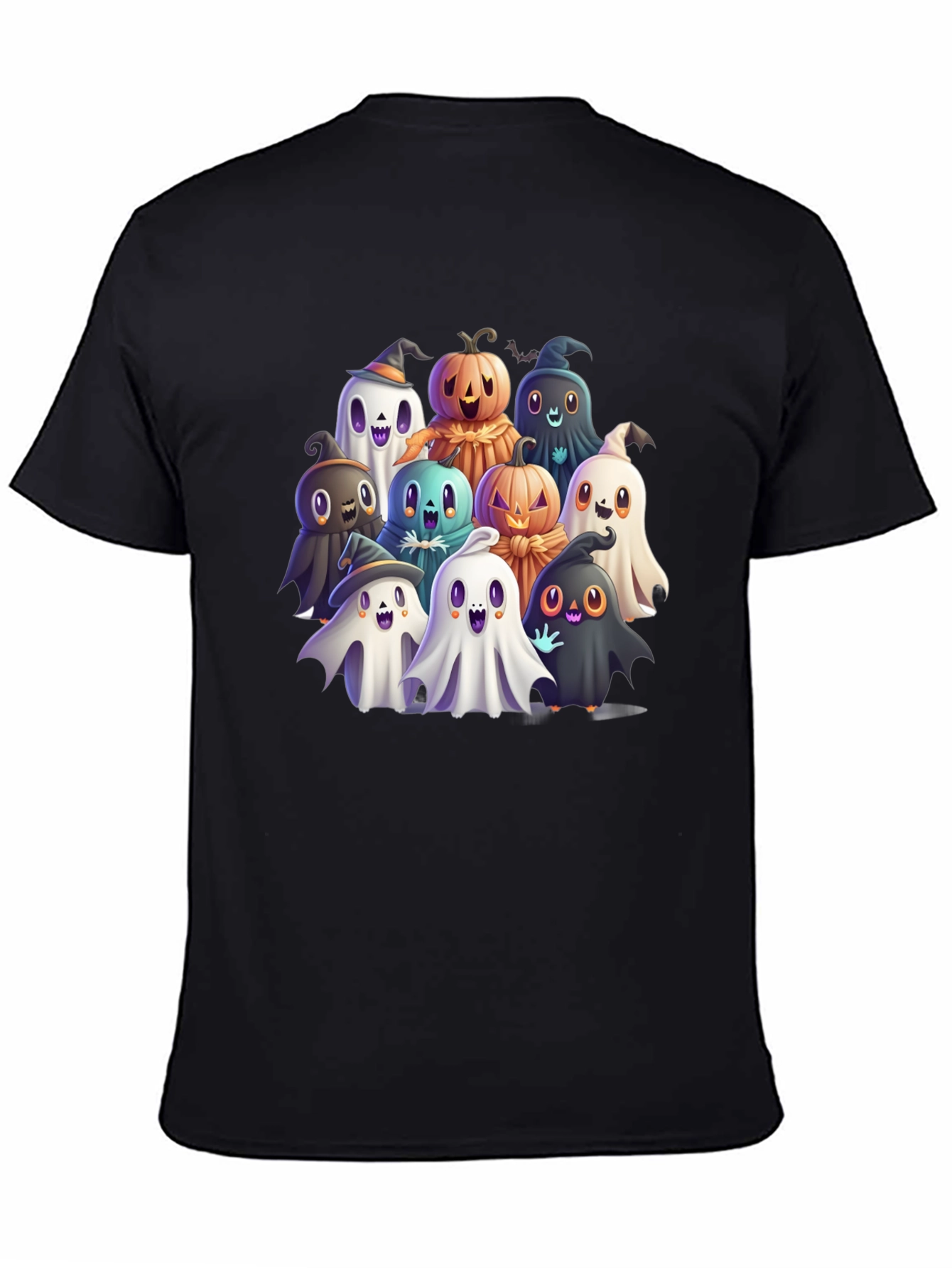Spooky Ghost & Pumpkin Crew Graphic Tee