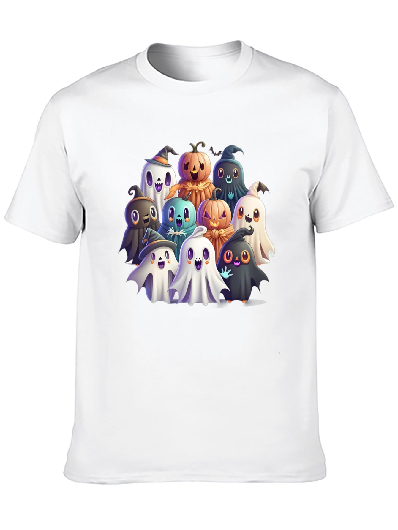 Spooky Ghost & Pumpkin Crew Graphic Tee