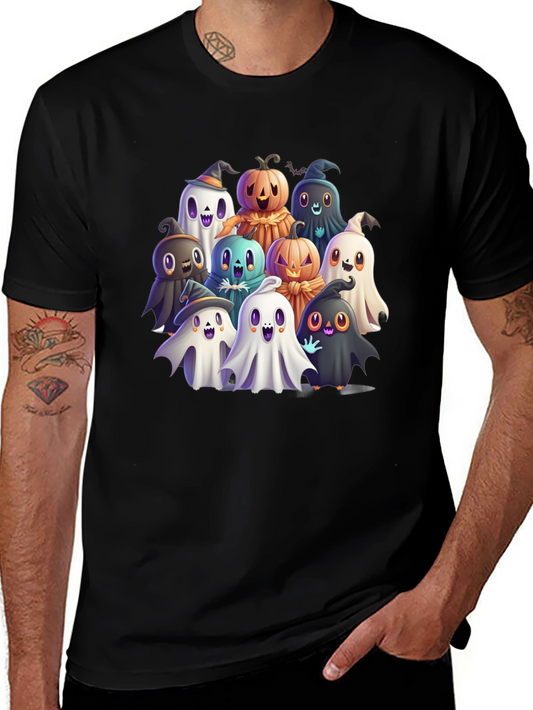 Spooky Ghost & Pumpkin Crew Graphic Tee
