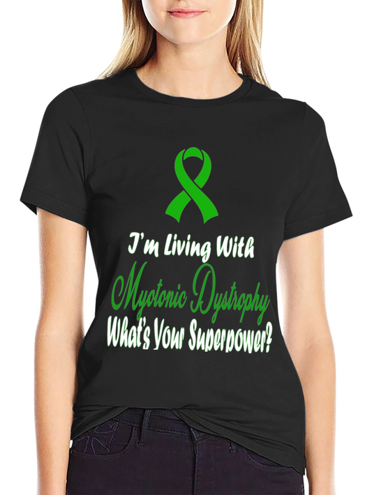 Myotonic Dystrophy Awareness T-Shirt Superpower Ribbon