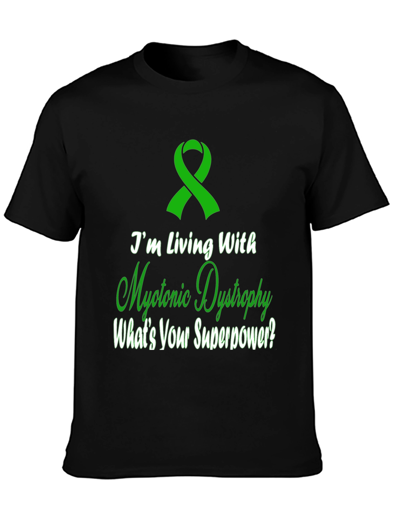 Myotonic Dystrophy Awareness T-Shirt Superpower Ribbon