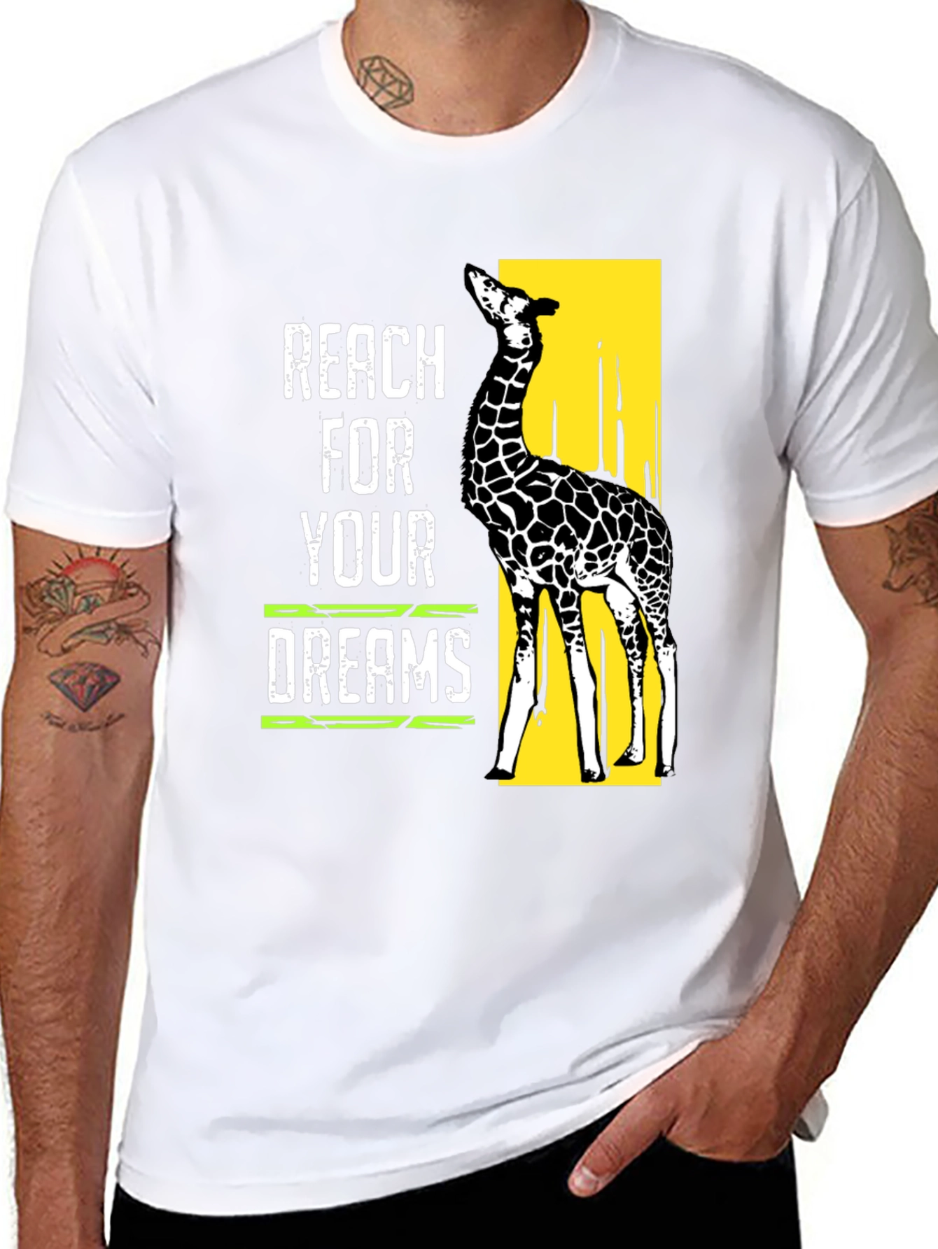 Reach For Your Dreams Giraffe Graphic T-Shirt