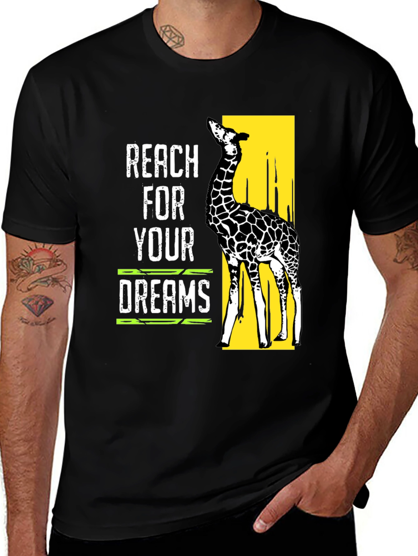 Reach For Your Dreams Giraffe Graphic T-Shirt