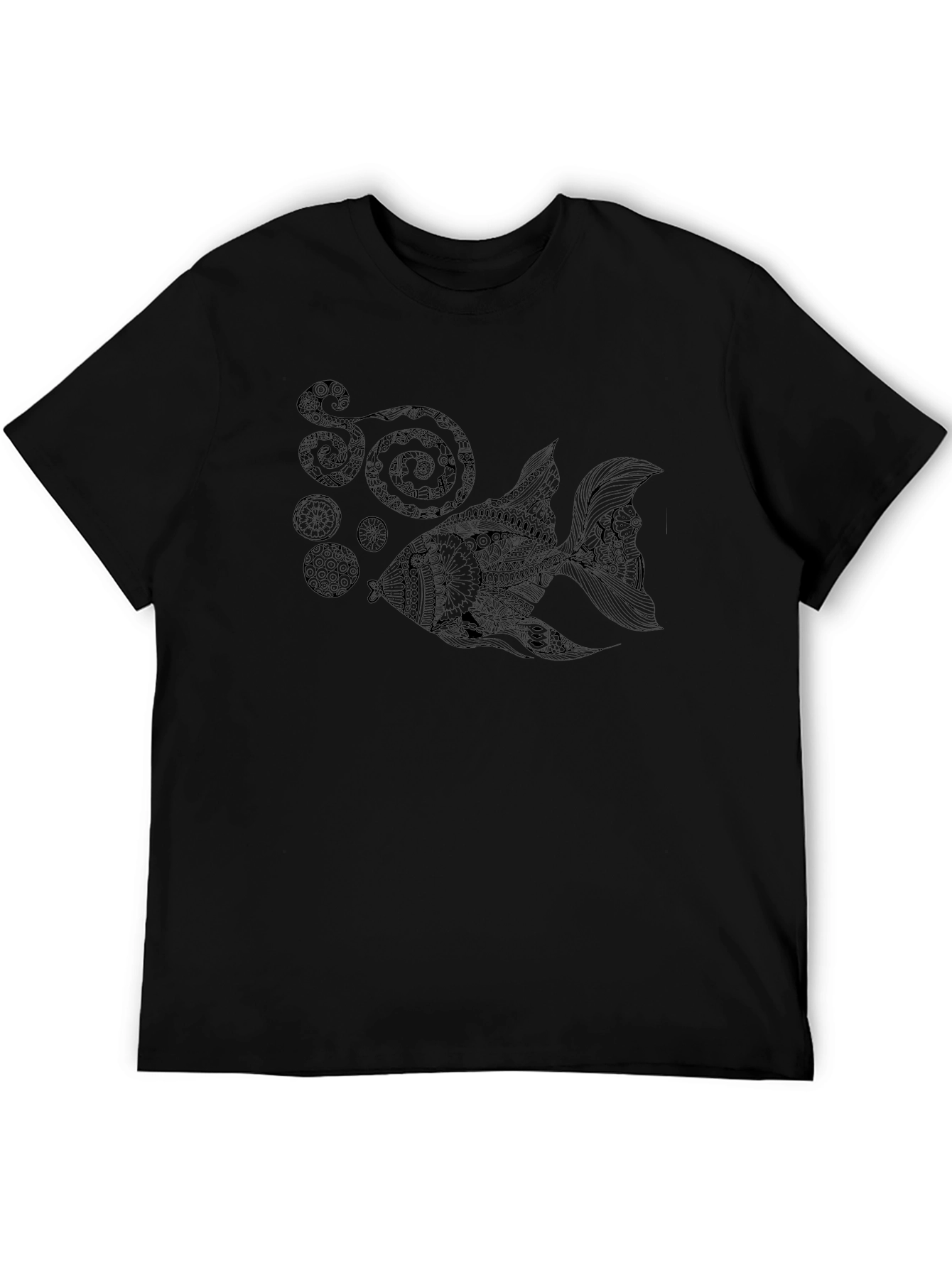 Abstract Goldfish Graphic T-Shirt - Black