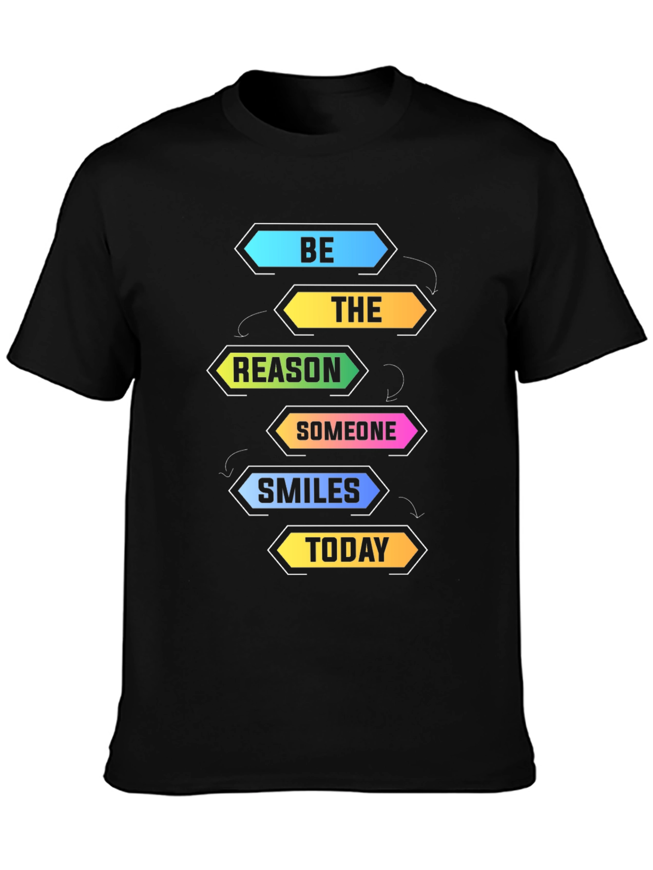 Be The Reason Smiles Today Black Graphic T-Shirt