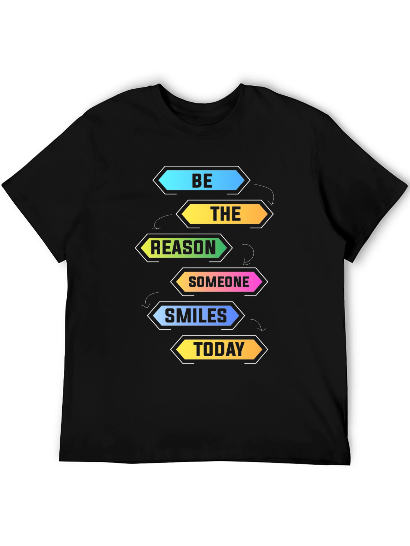 Be The Reason Smiles Today Black Graphic T-Shirt