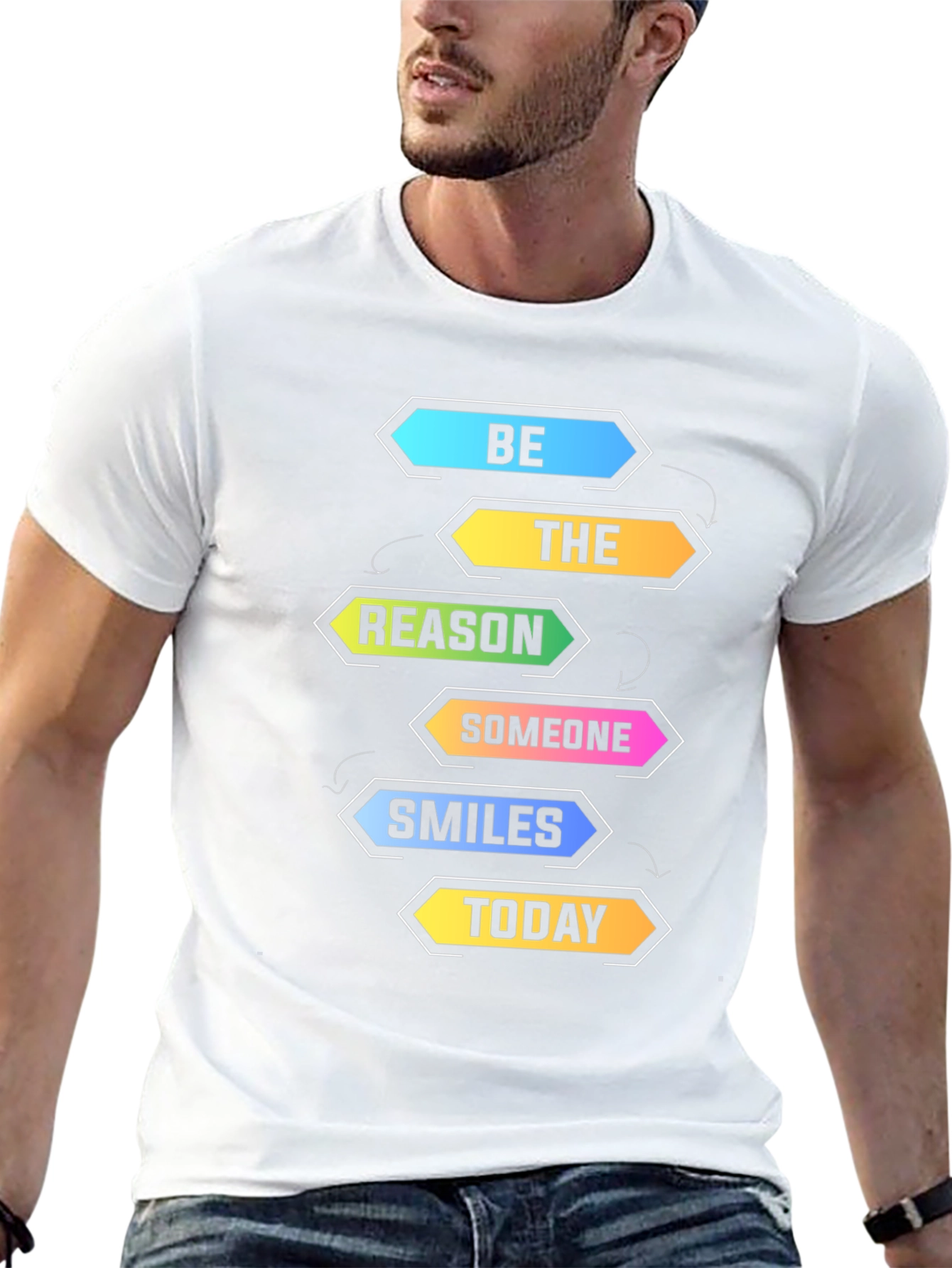 Be The Reason Smiles Today Black Graphic T-Shirt