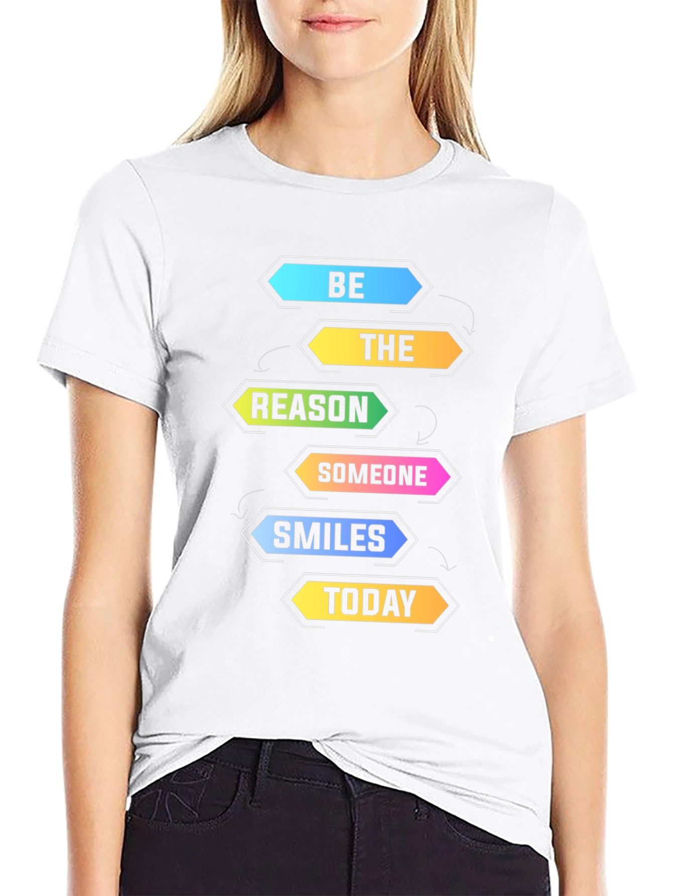 Be The Reason Smiles Today Black Graphic T-Shirt