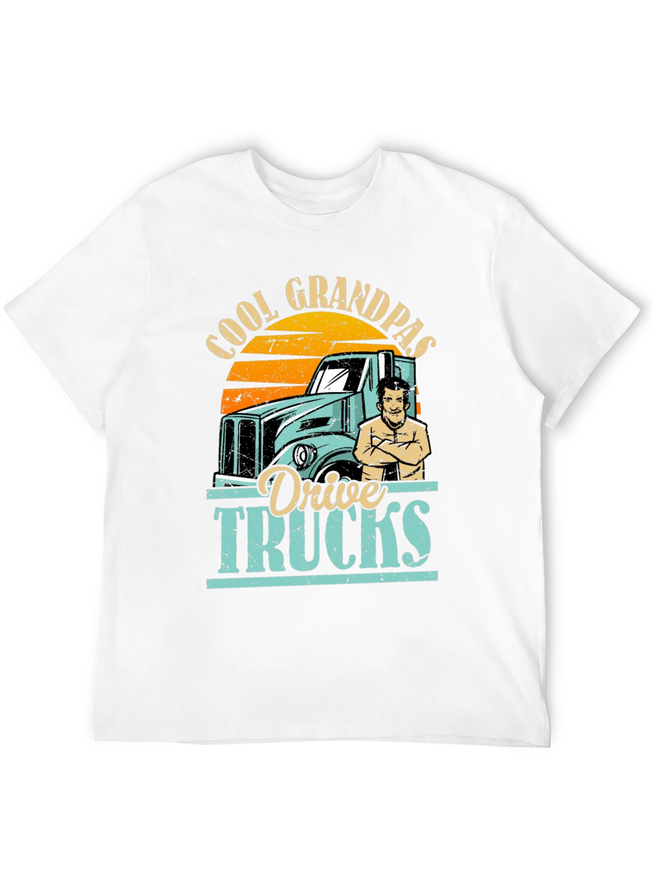 Cool Grandpas Drive Trucks Graphic Tee