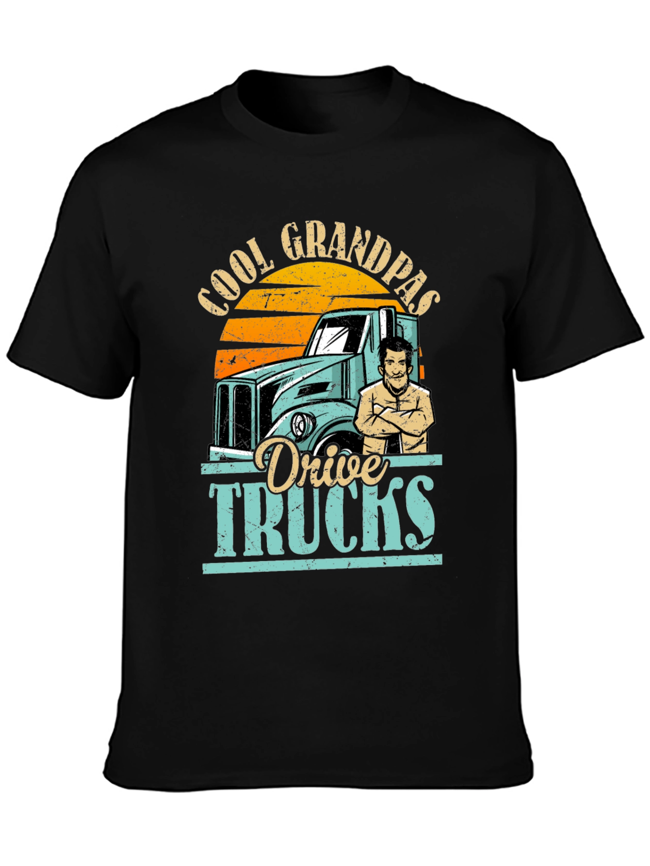 Cool Grandpas Drive Trucks Graphic Tee
