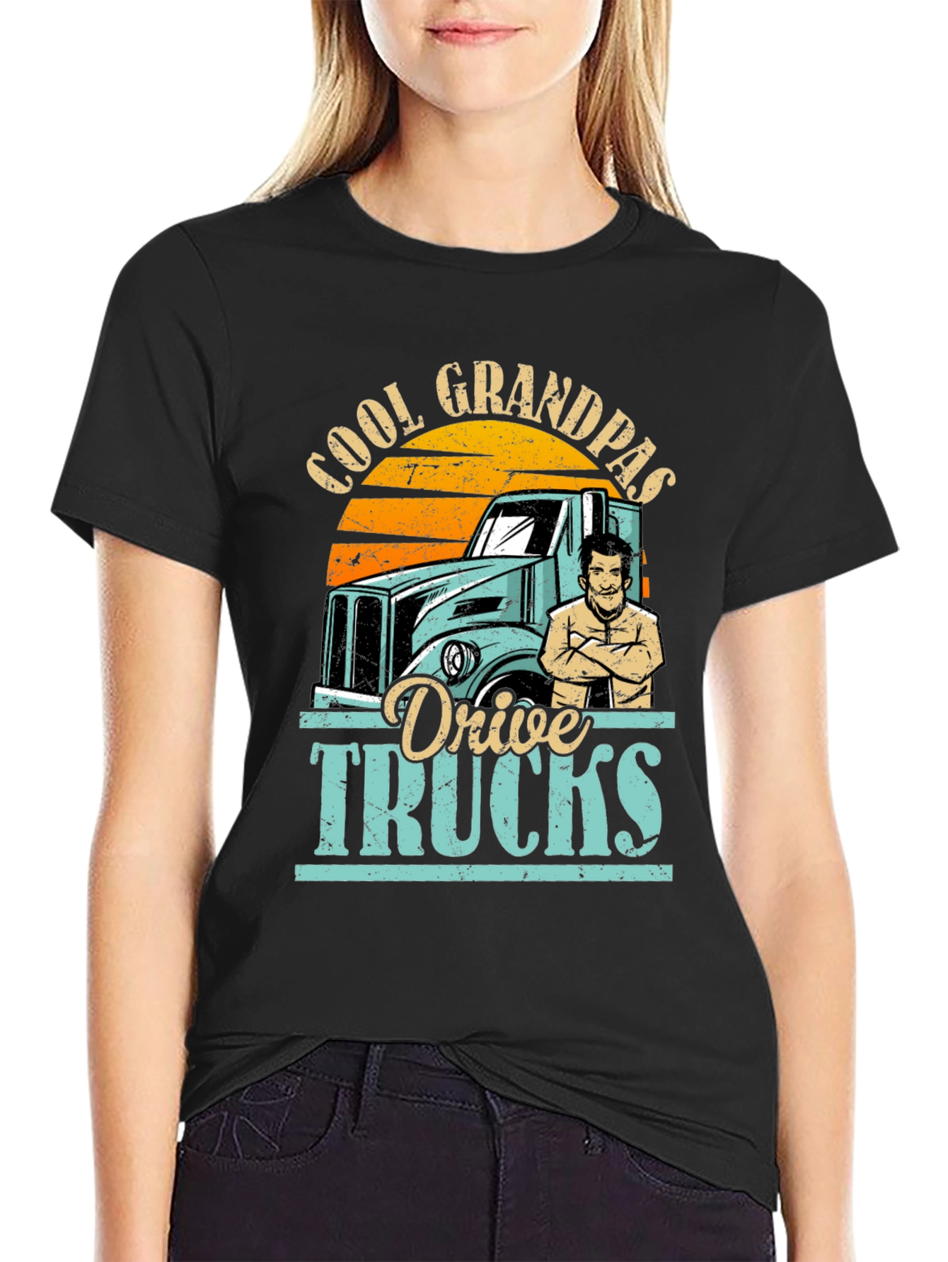 Cool Grandpas Drive Trucks Graphic Tee