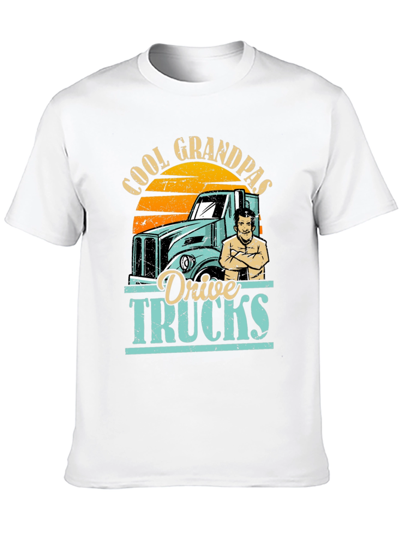 Cool Grandpas Drive Trucks Graphic Tee