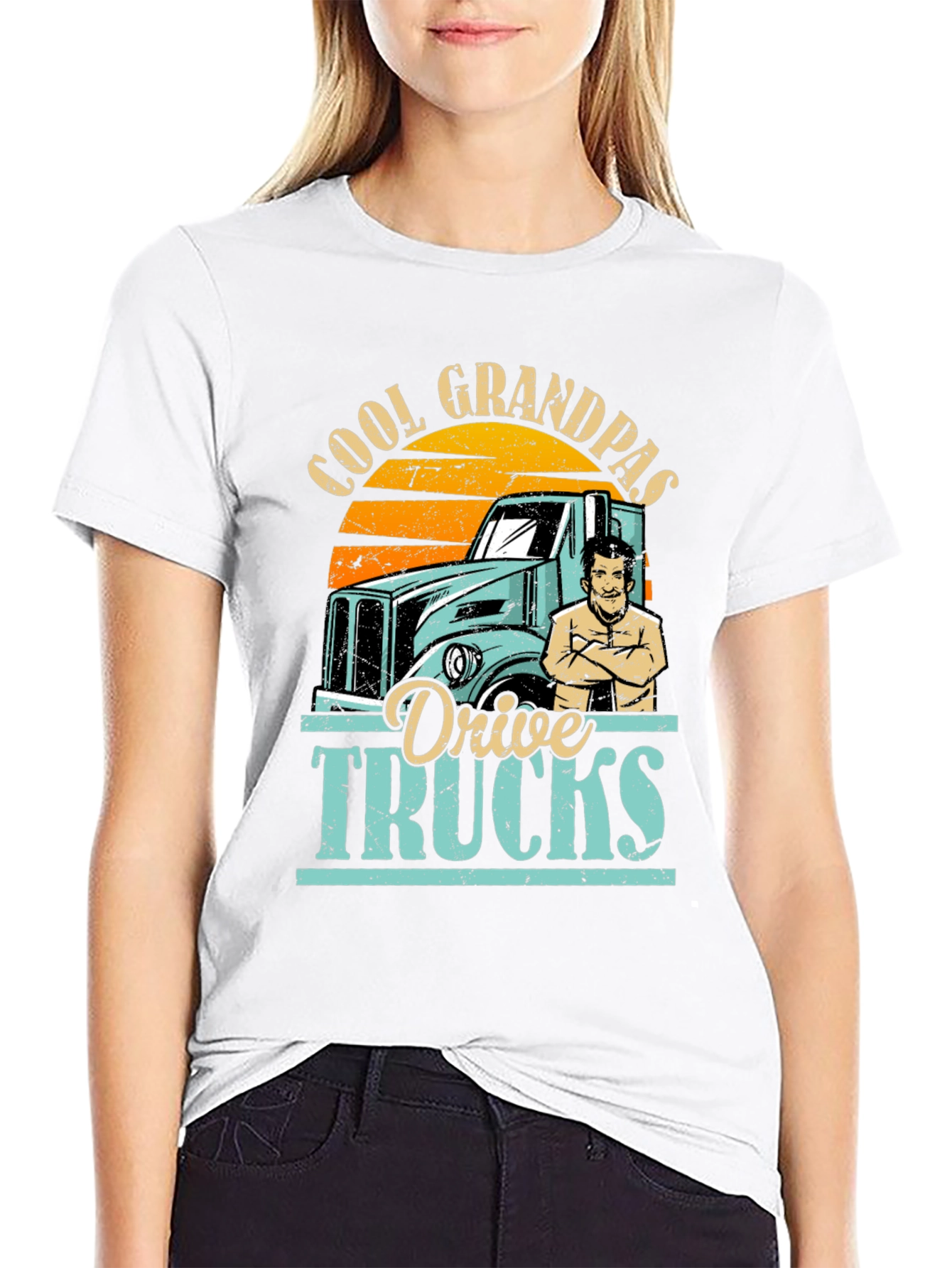 Cool Grandpas Drive Trucks Graphic Tee