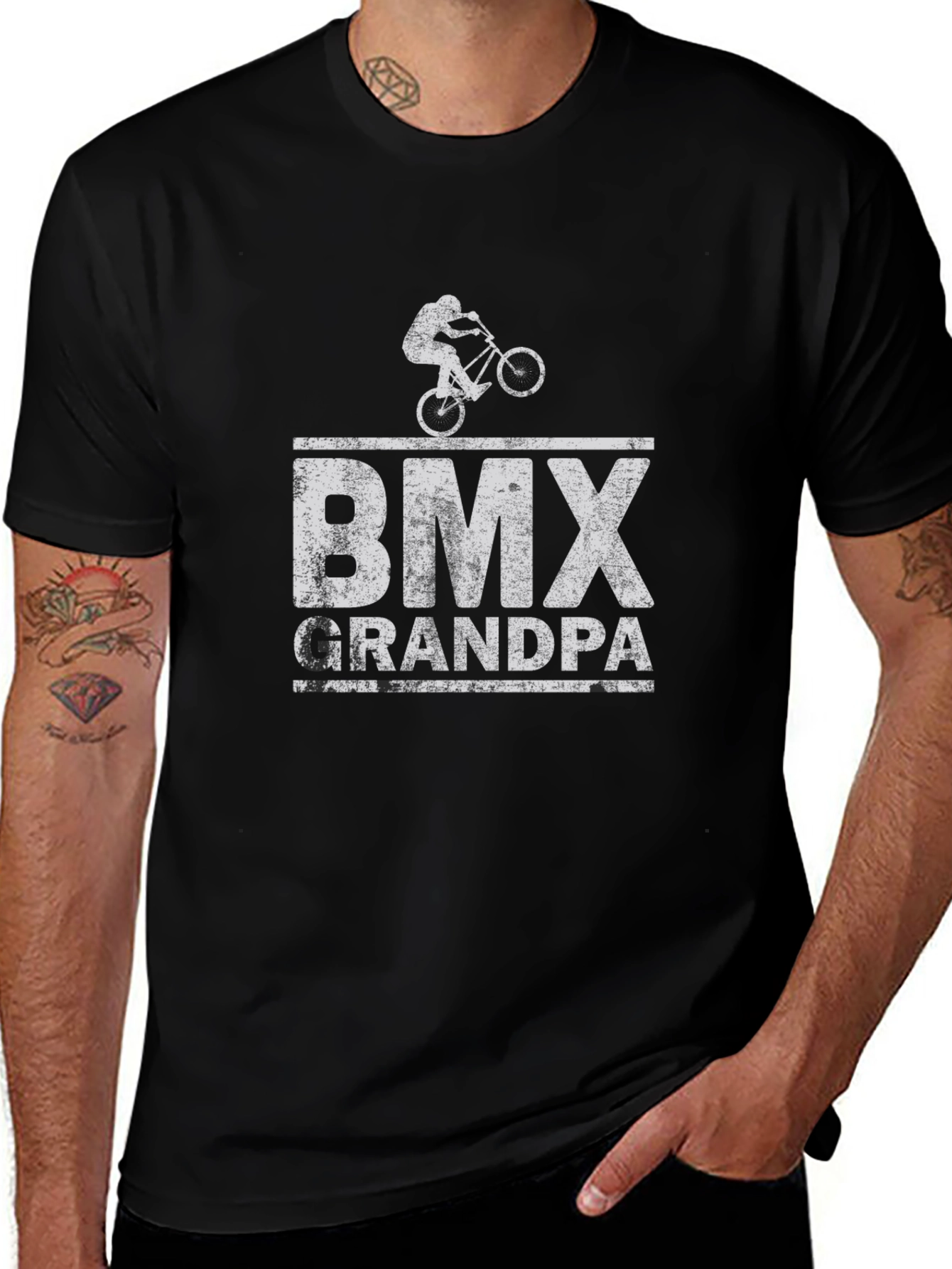 BMX Grandpa Graphic Tee - Black