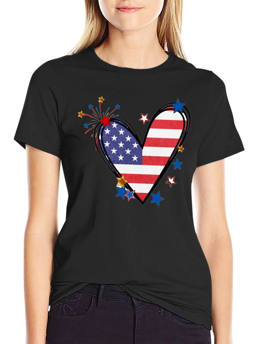 Patriotic Heart Flag Graphic Tee
