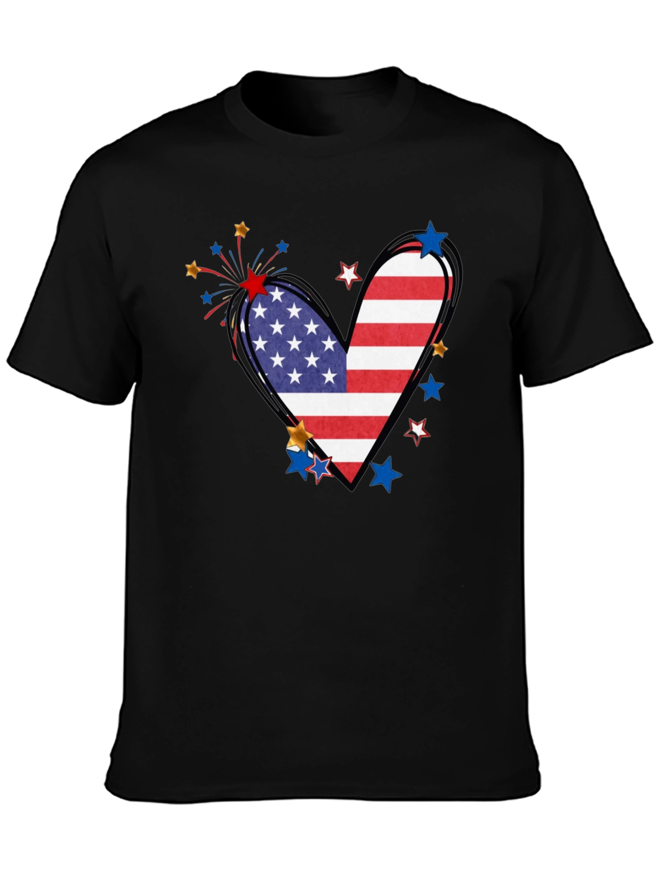 Patriotic Heart Flag Graphic Tee