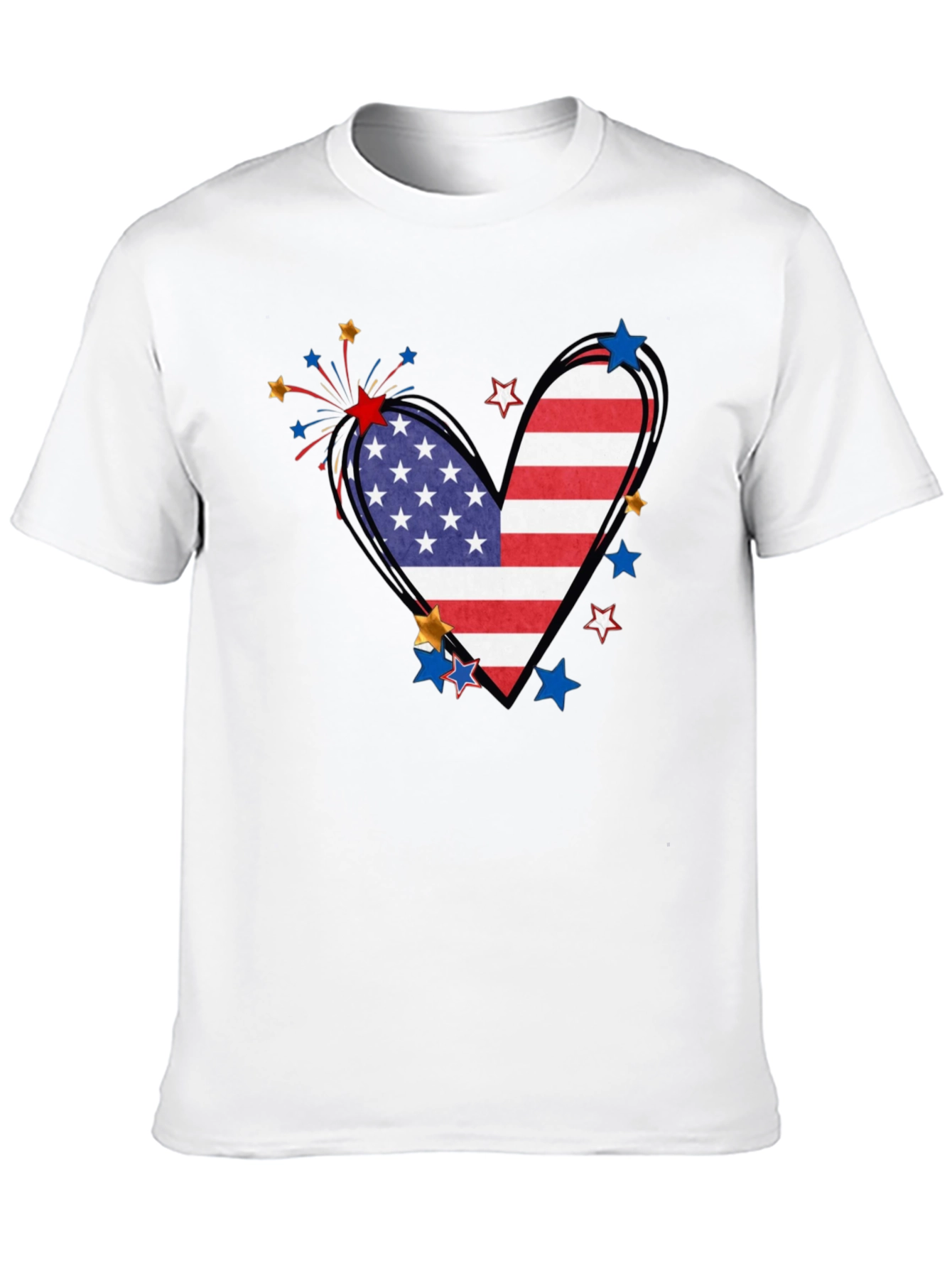 Patriotic Heart Flag Graphic Tee