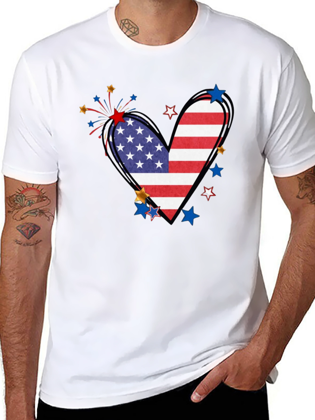Patriotic Heart Flag Graphic Tee