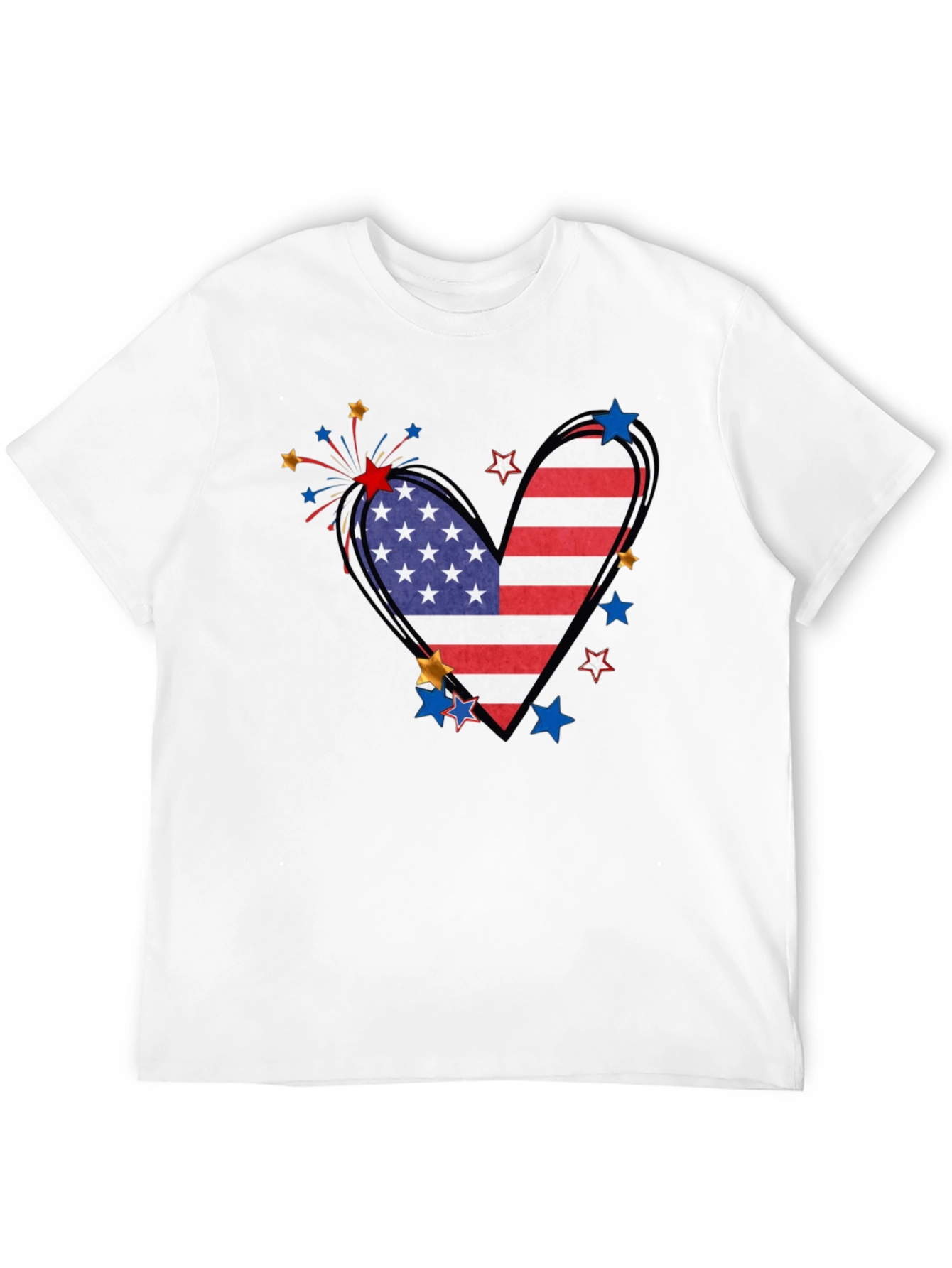 Patriotic Heart Flag Graphic Tee