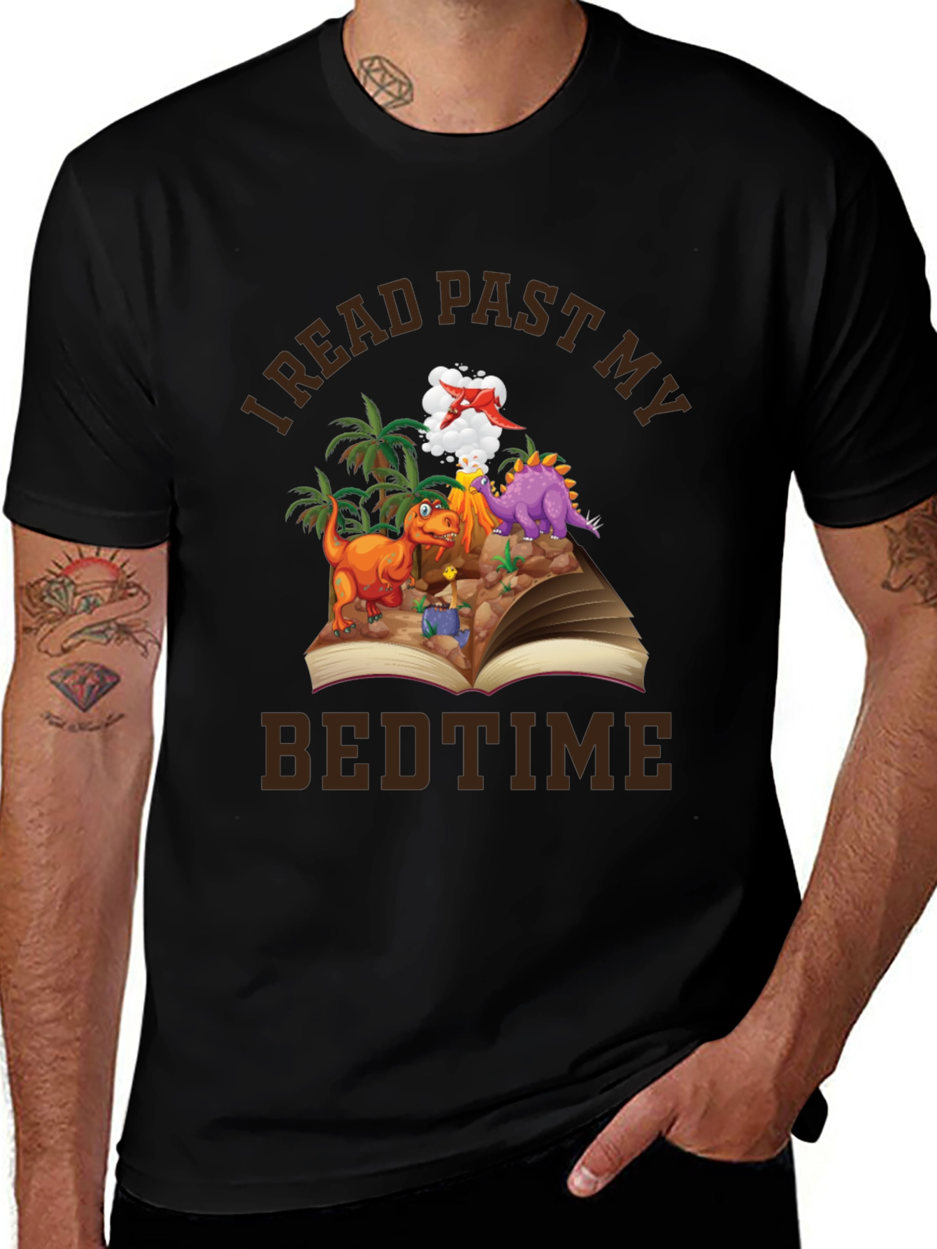 I Read Past My Bedtime Dinosaur Graphic Tee