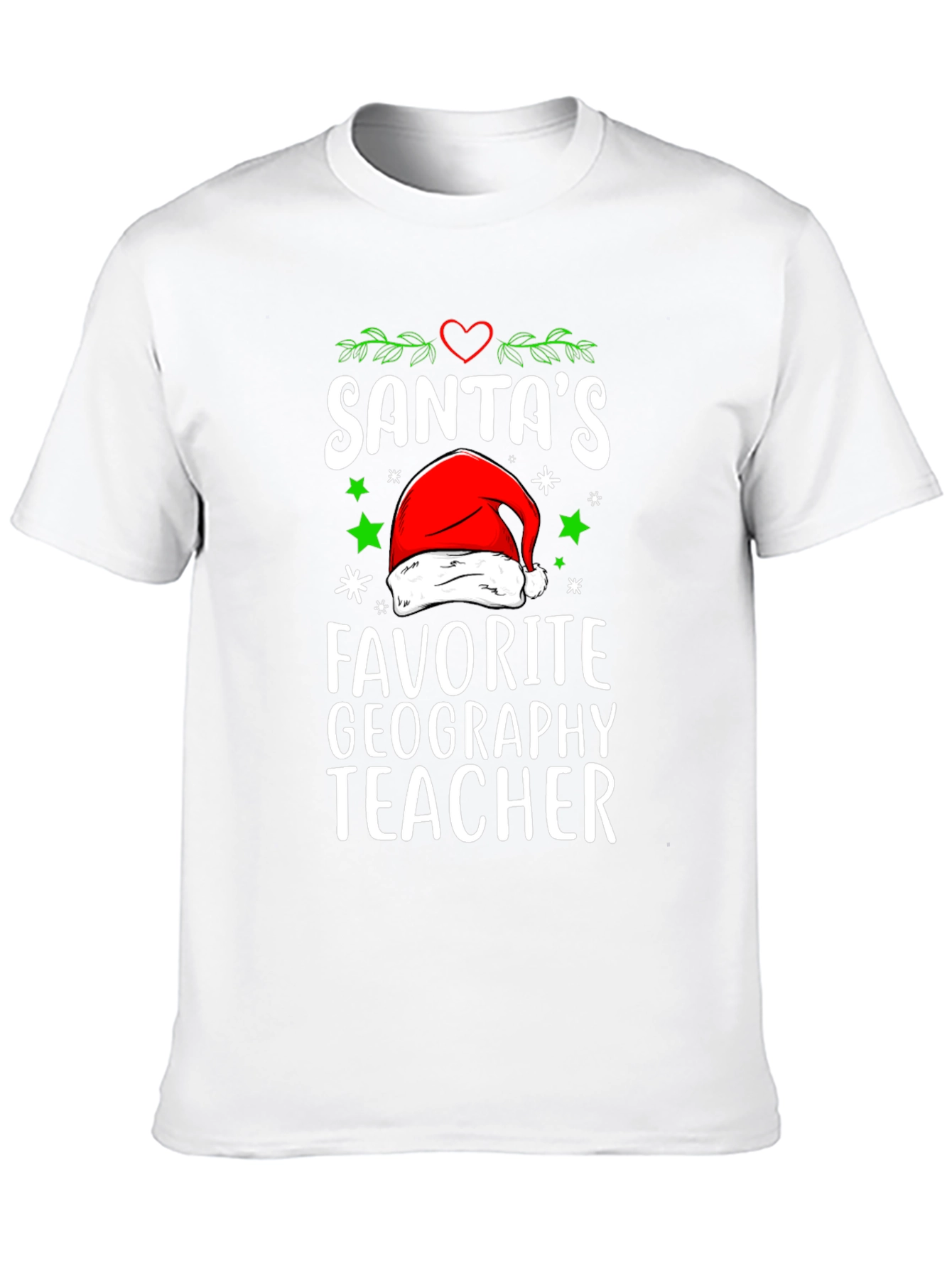 Santas Favorite Geography Teacher Graphic T-Shirt
