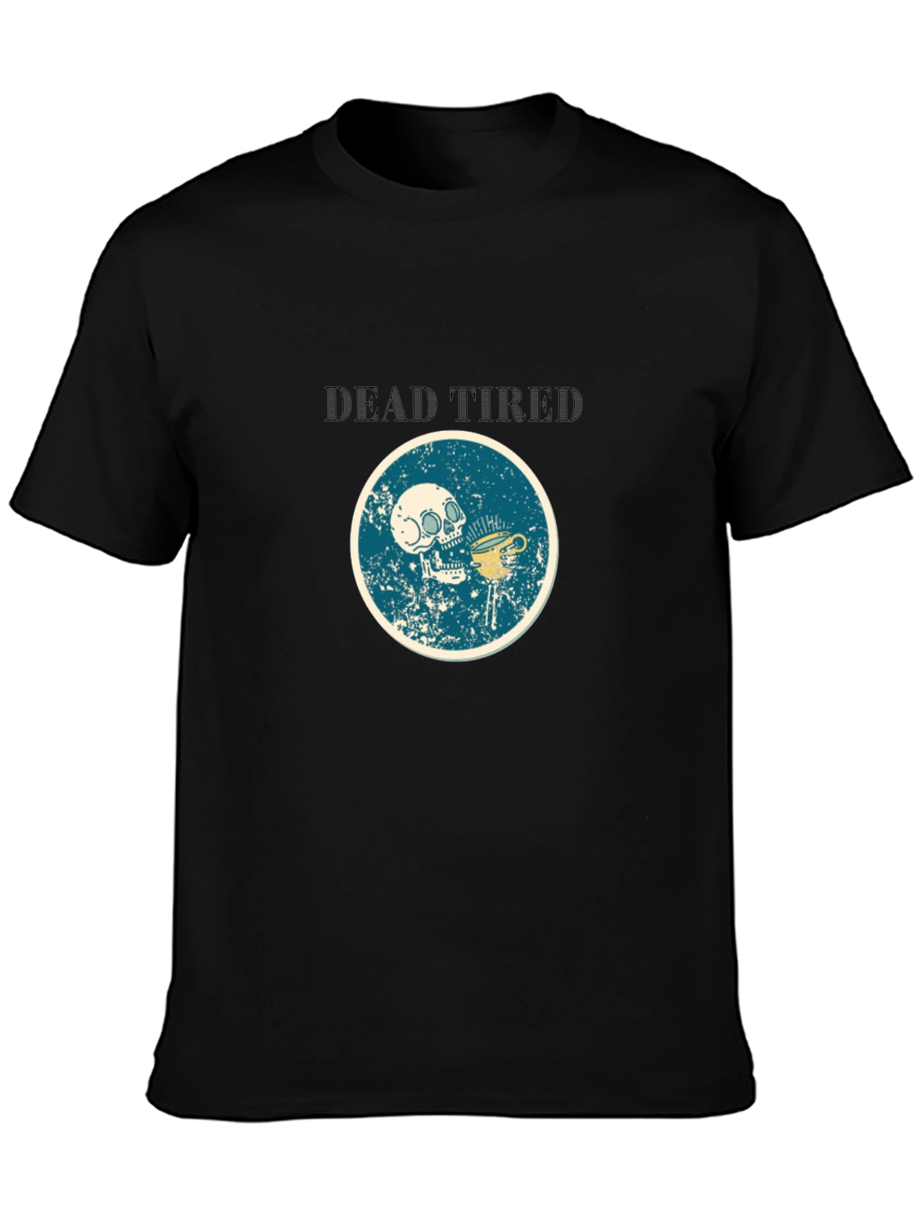 Dead Tired Skull & Coffee Graphic T-Shirt