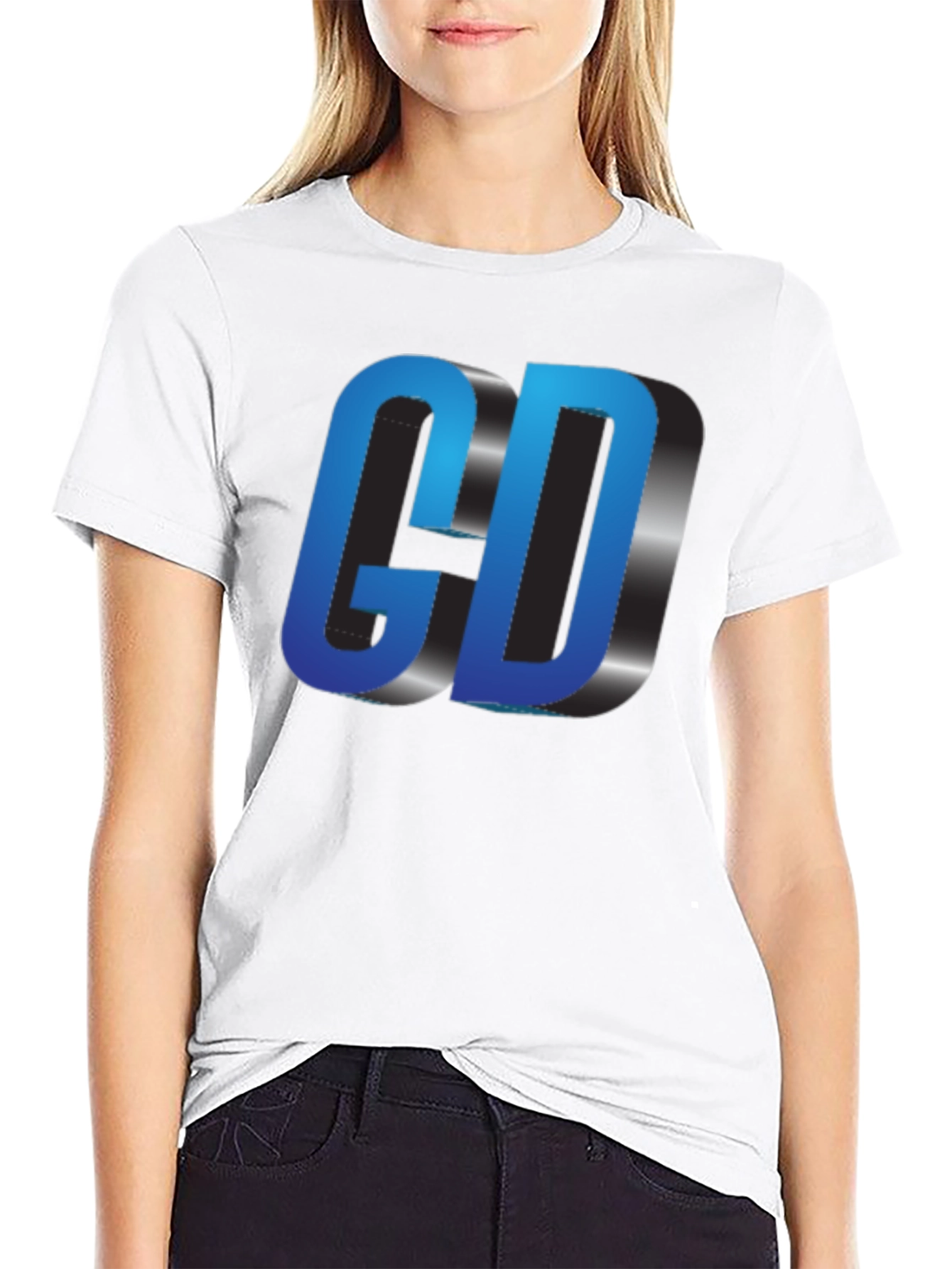 Blue 3D GD Graphic T-Shirt
