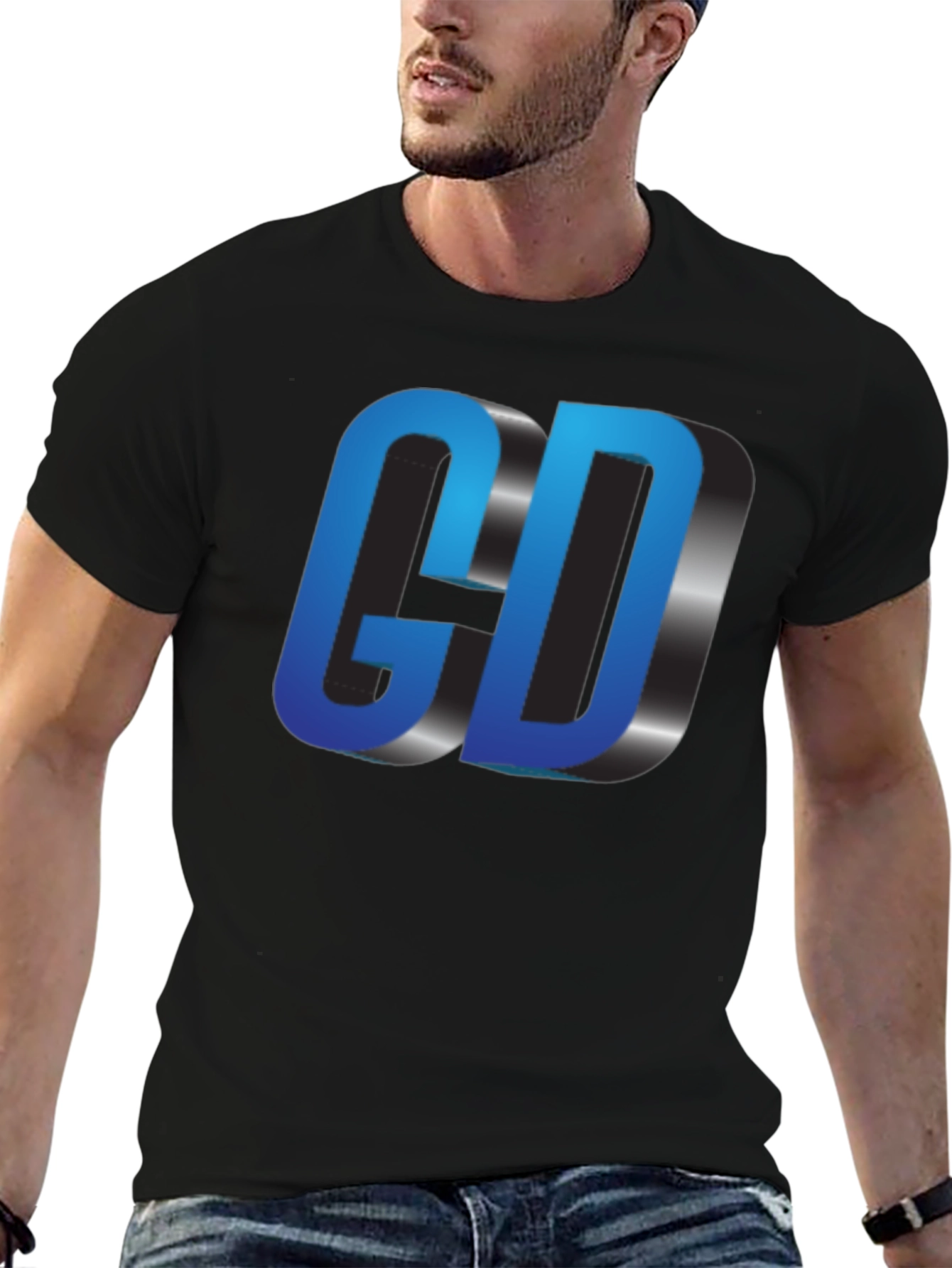 Blue 3D GD Graphic T-Shirt