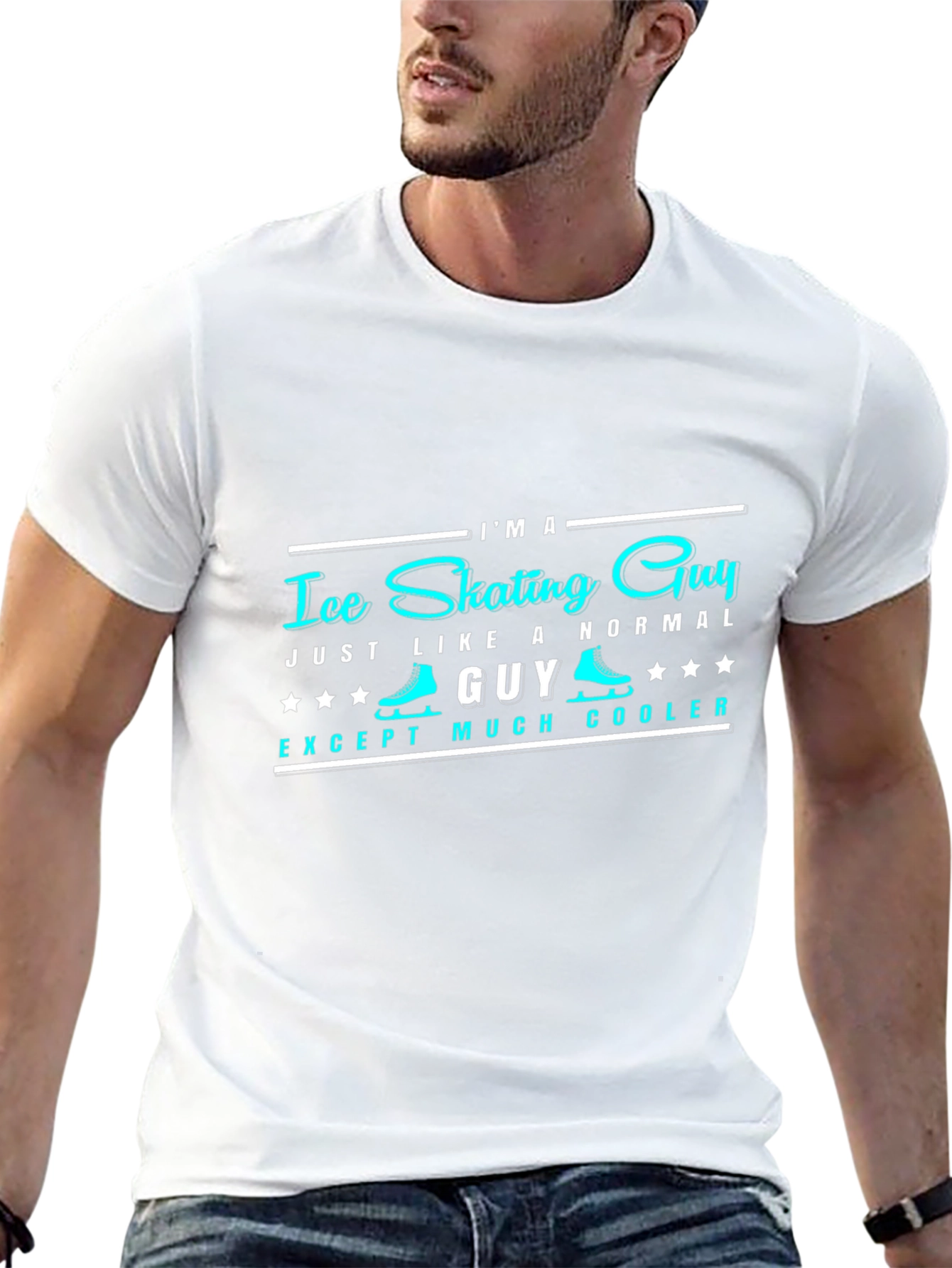 Ice Skating Guy T-Shirt - Cool Novelty Tee