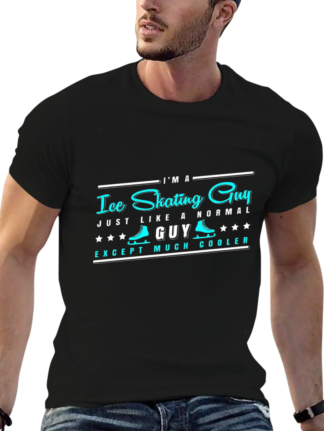 Ice Skating Guy T-Shirt - Cool Novelty Tee