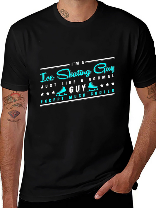 Ice Skating Guy T-Shirt - Cool Novelty Tee
