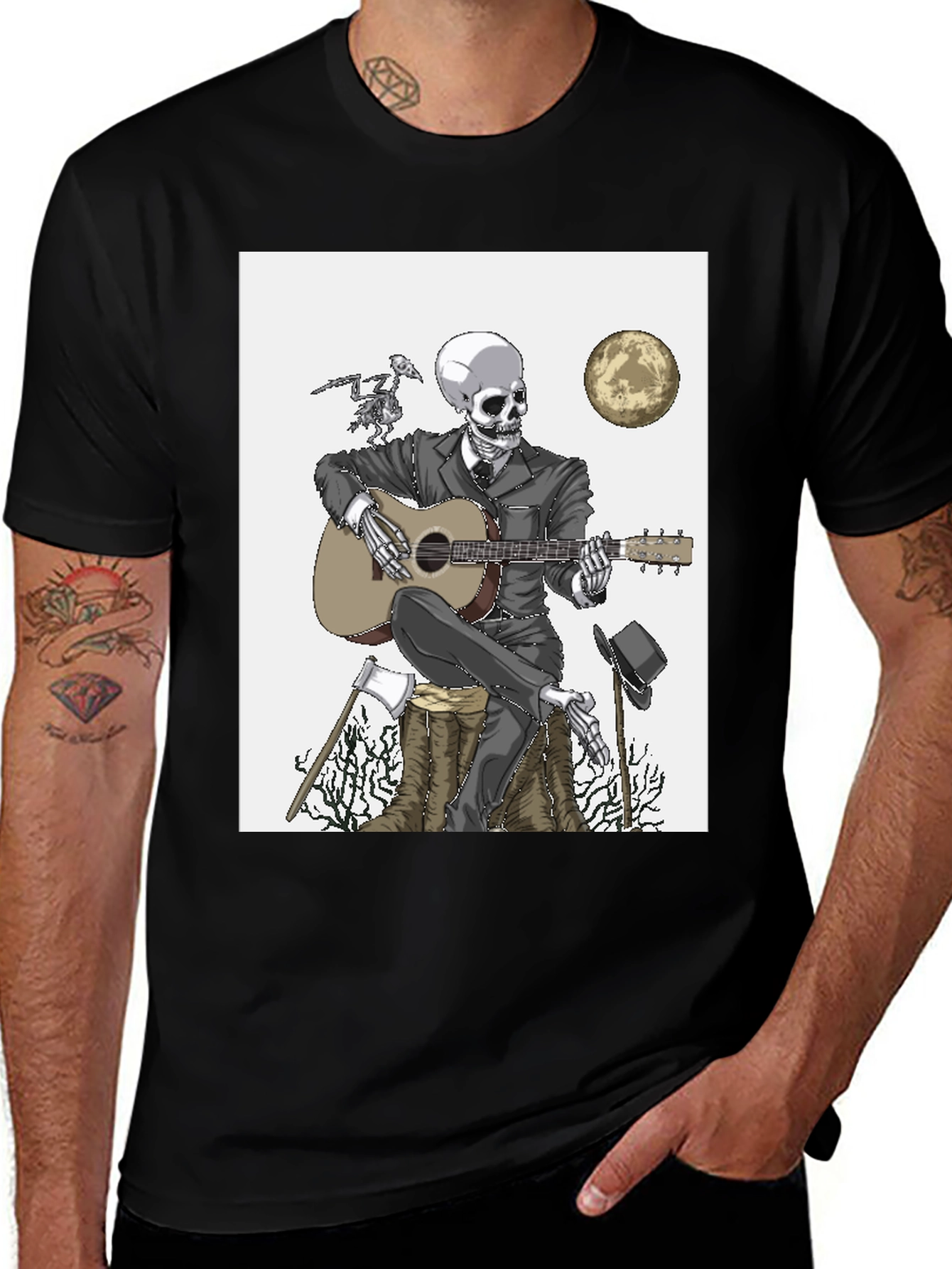 Skeleton Guitarist T-Shirt - Death Blues Style