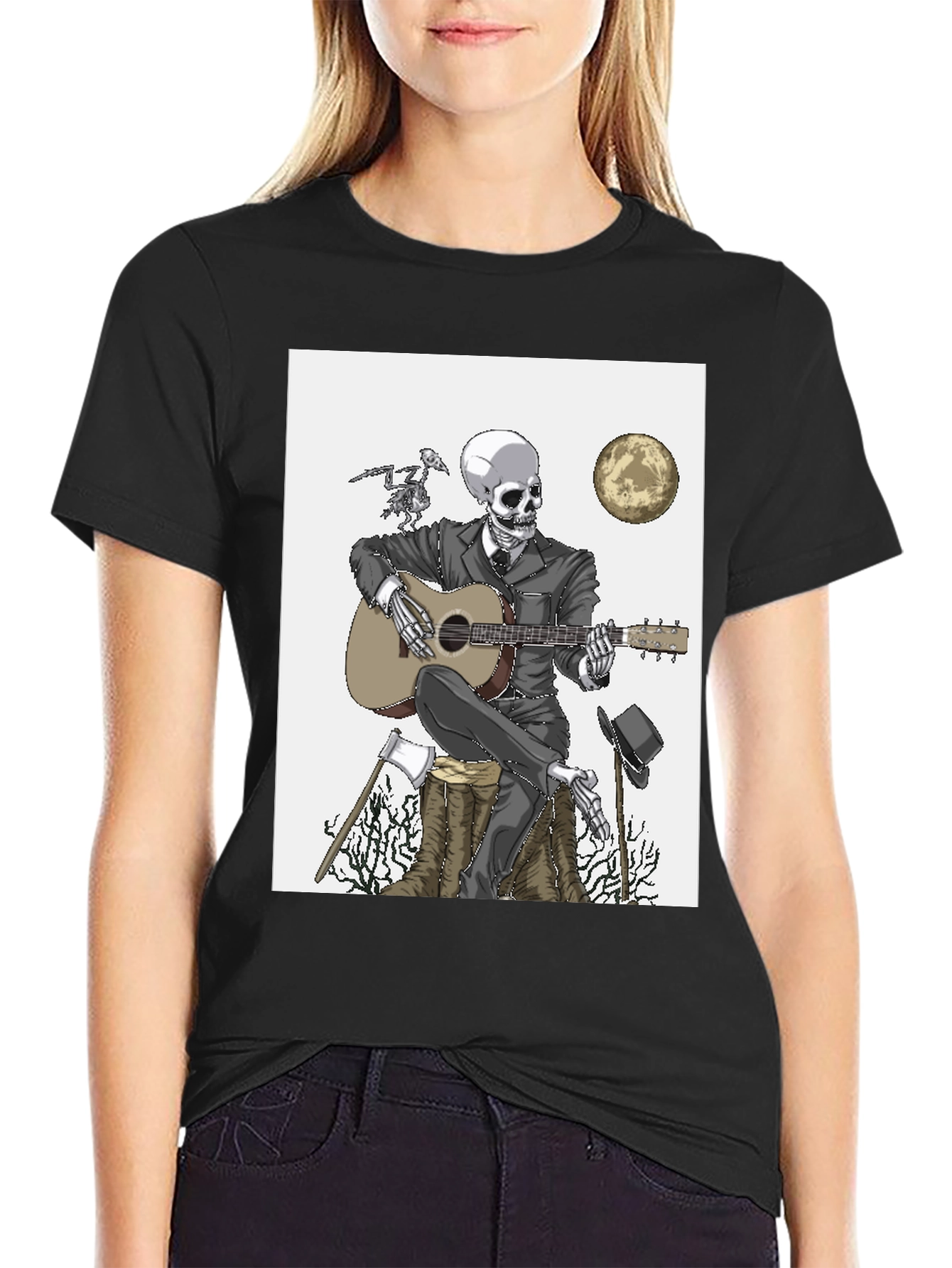 Skeleton Guitarist T-Shirt - Death Blues Style