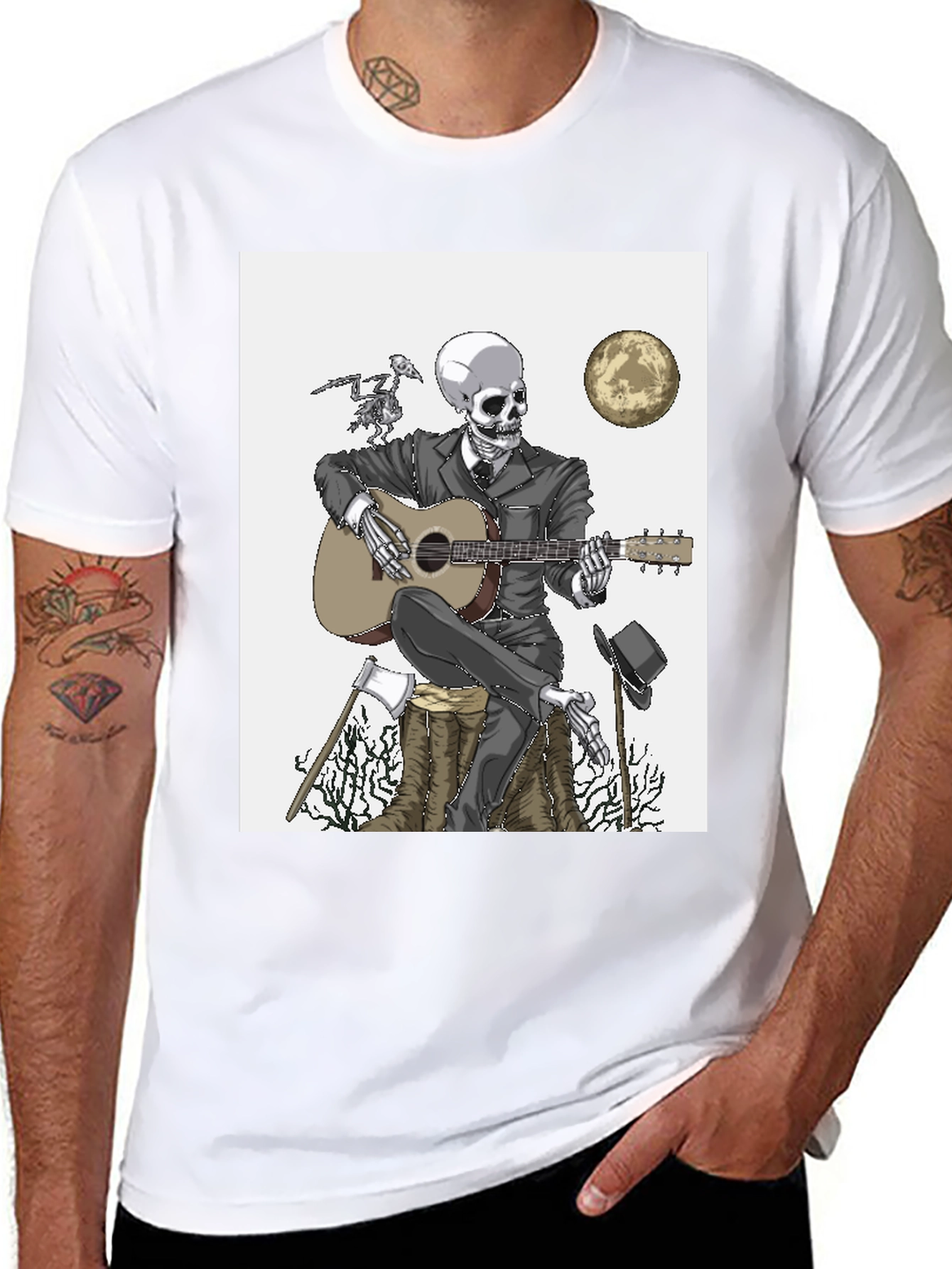 Skeleton Guitarist T-Shirt - Death Blues Style