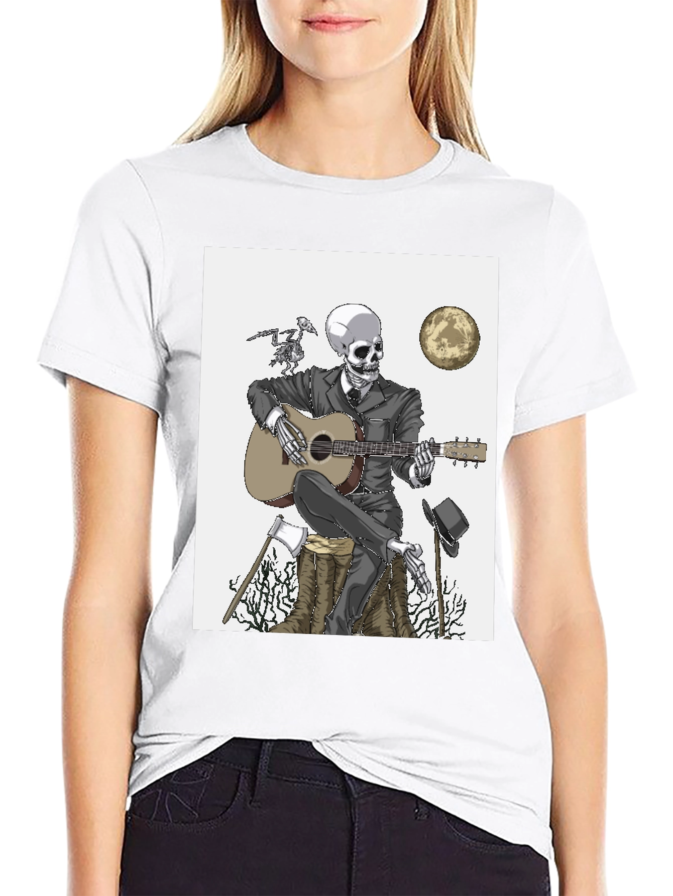 Skeleton Guitarist T-Shirt - Death Blues Style