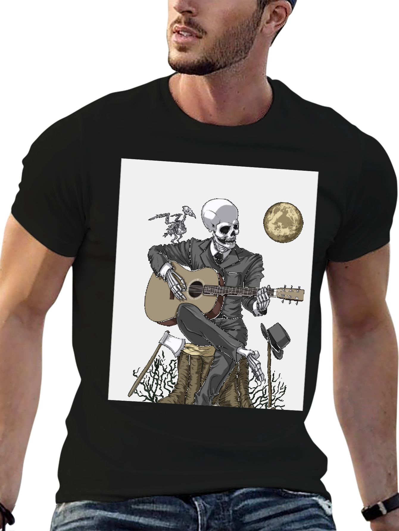 Skeleton Guitarist T-Shirt - Death Blues Style