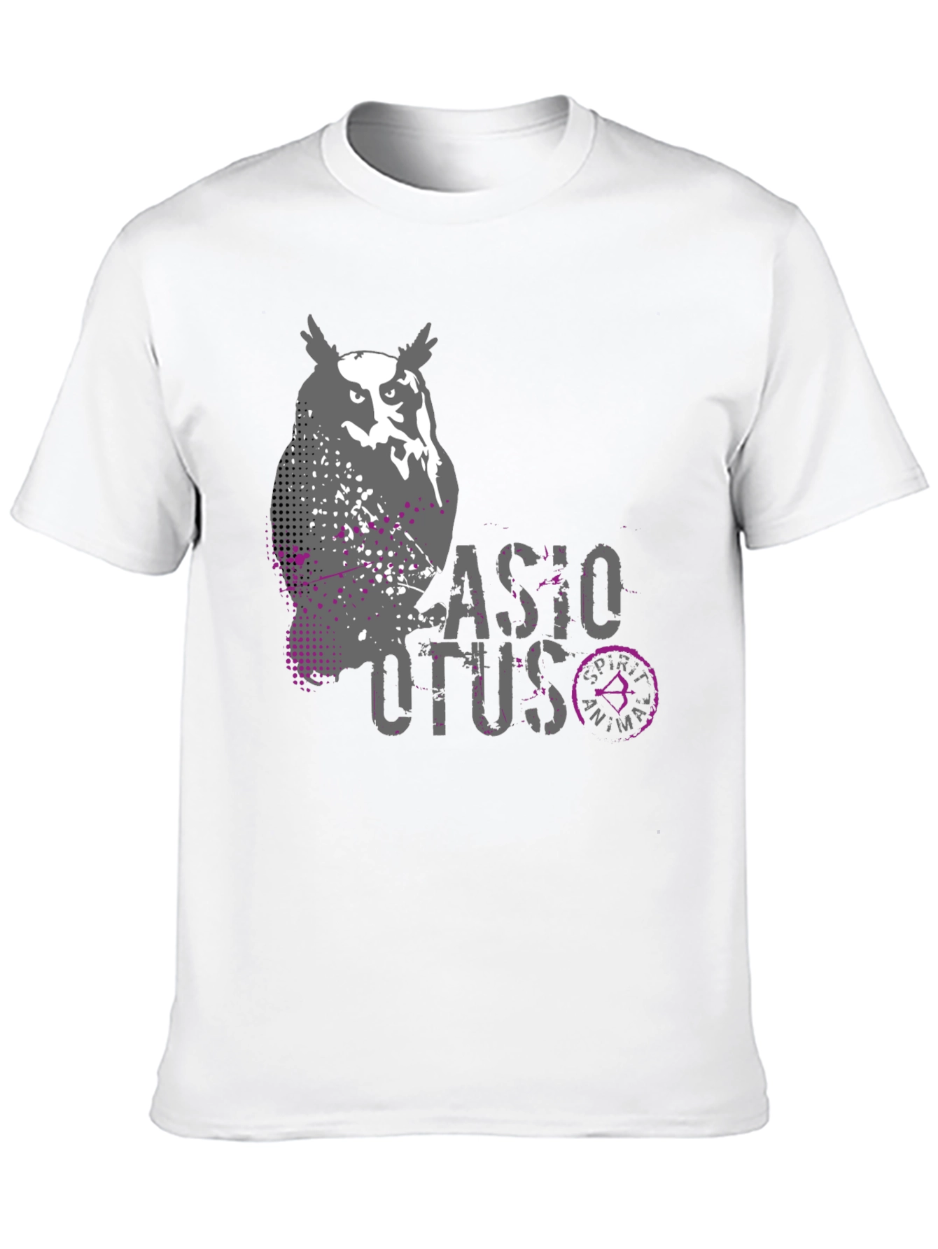Owl Spirit Animal Graphic Print Mens Black T-Shirt