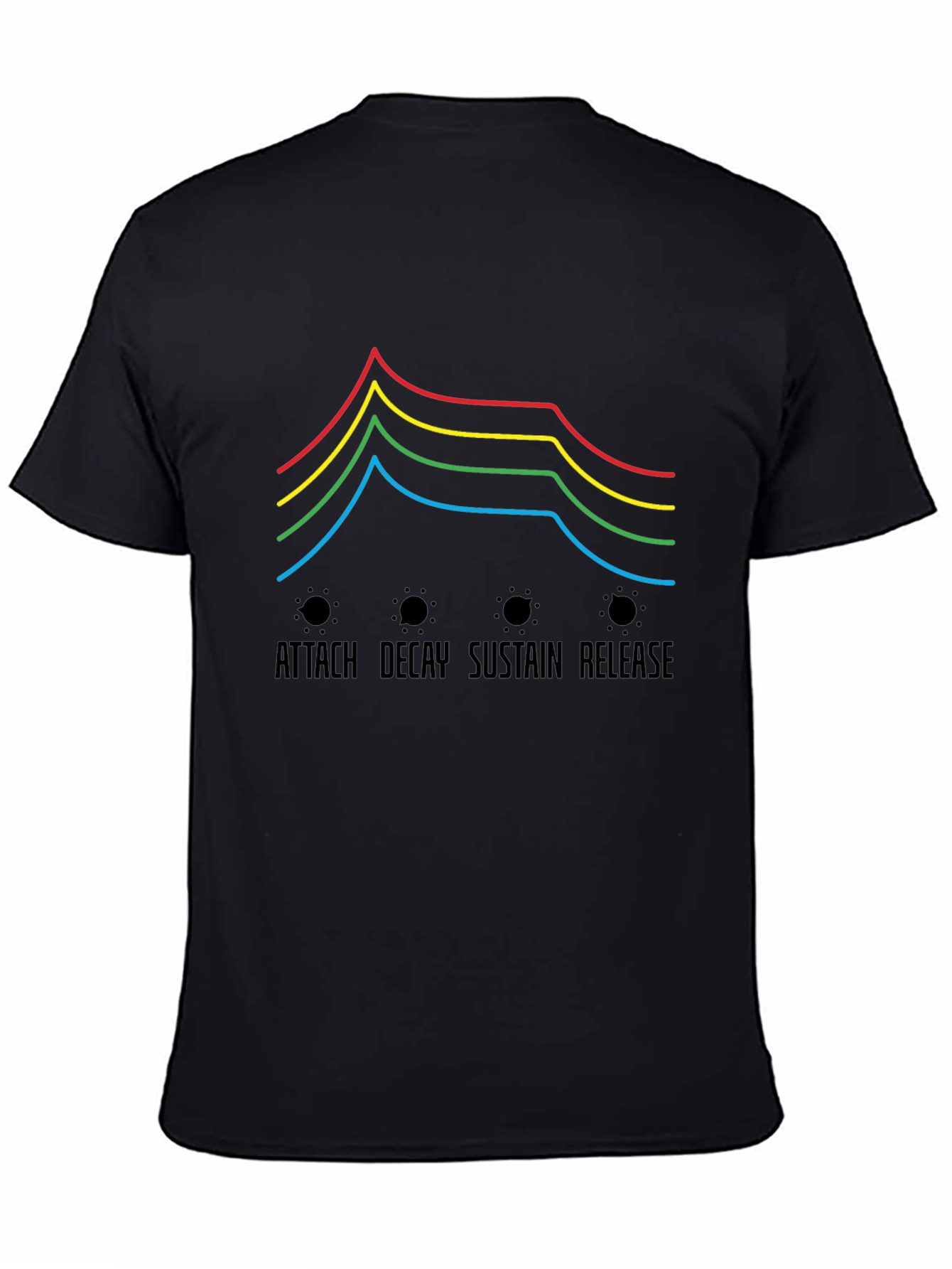 Synthesizer ADSR Envelope Black T-Shirt