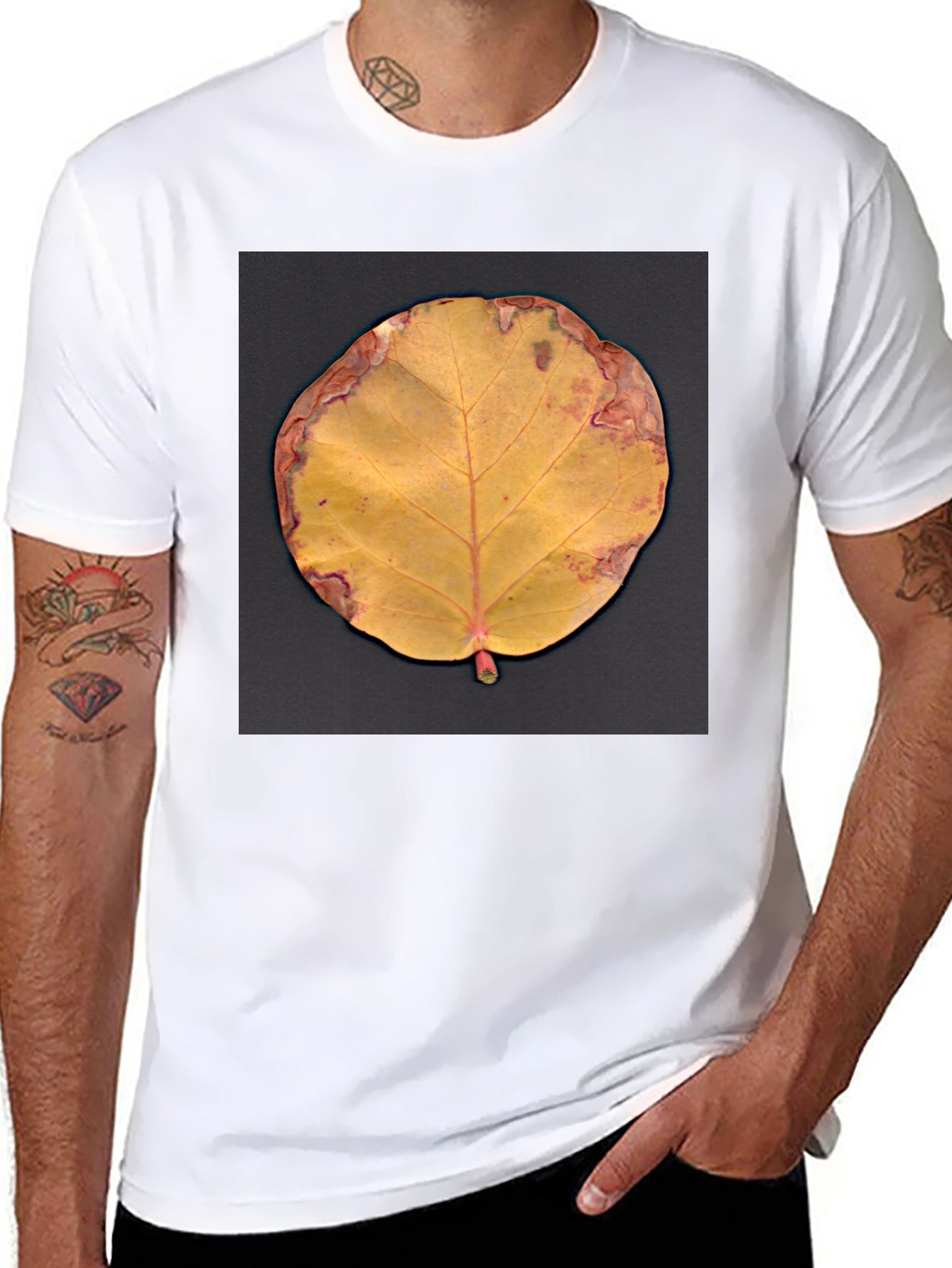 Fall Leaf Graphic Tee - Unique Nature Design