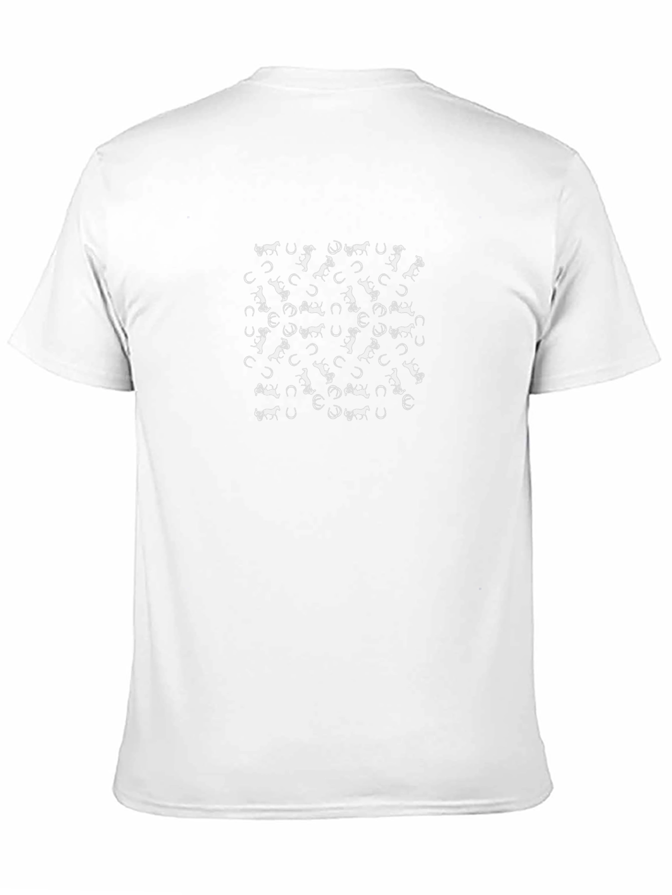 Horse & Horseshoe Pattern Black T-Shirt