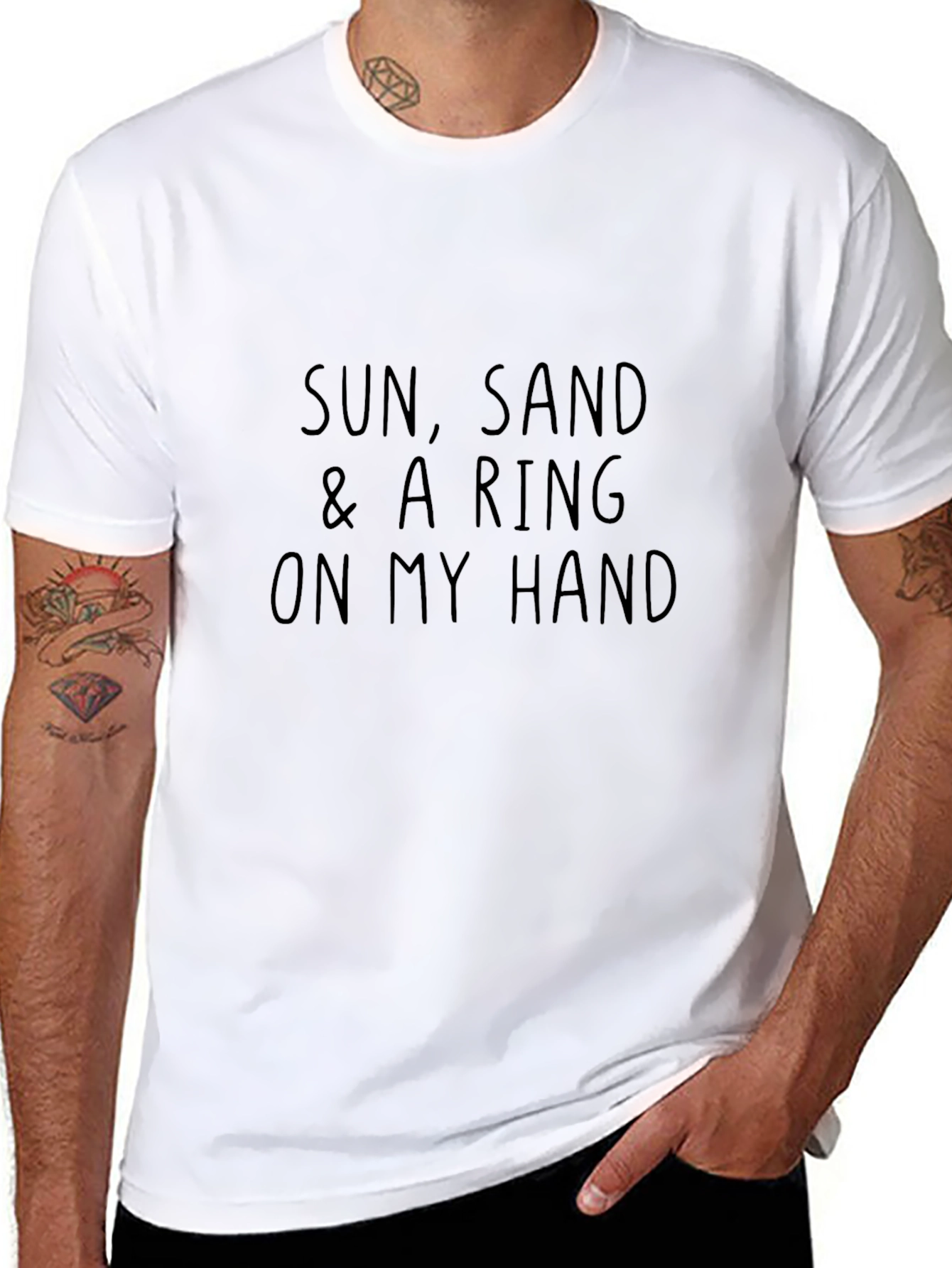Sun Sand & Ring T-Shirt - Casual Black Tee